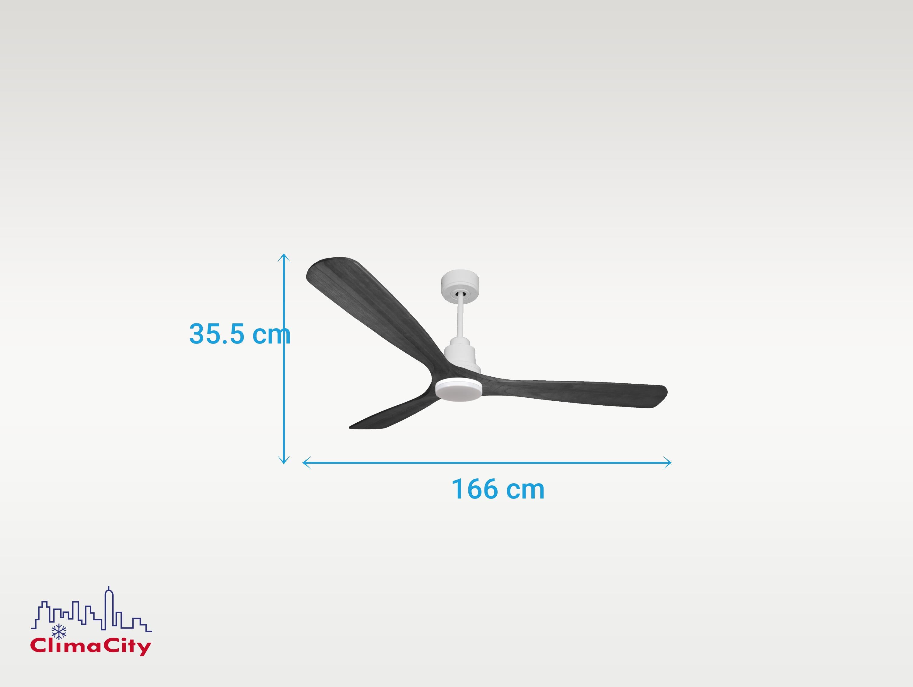 Ventilatore da soffitto Reversibile Termostato Dimmabile Wifi Motore CC Tetti inclinati Telecomando Luce a tre toni Hypersilence Memoria Shopify Vendible (AUTOMATICO)