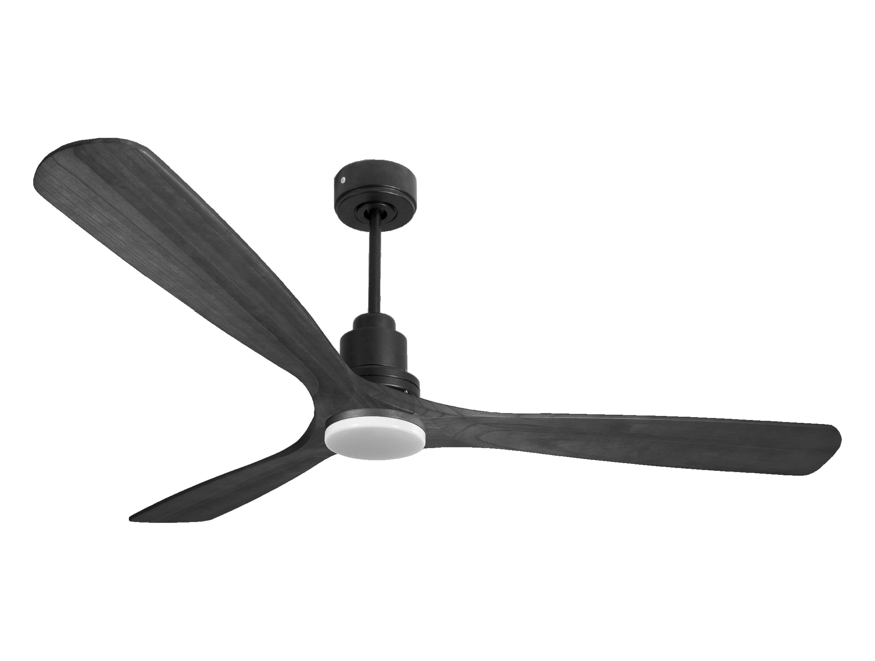 Ventilatore da soffitto Reversibile Termostato Dimmabile Wifi Motore CC Tetti inclinati Telecomando Luce a tre toni Hypersilence Memoria