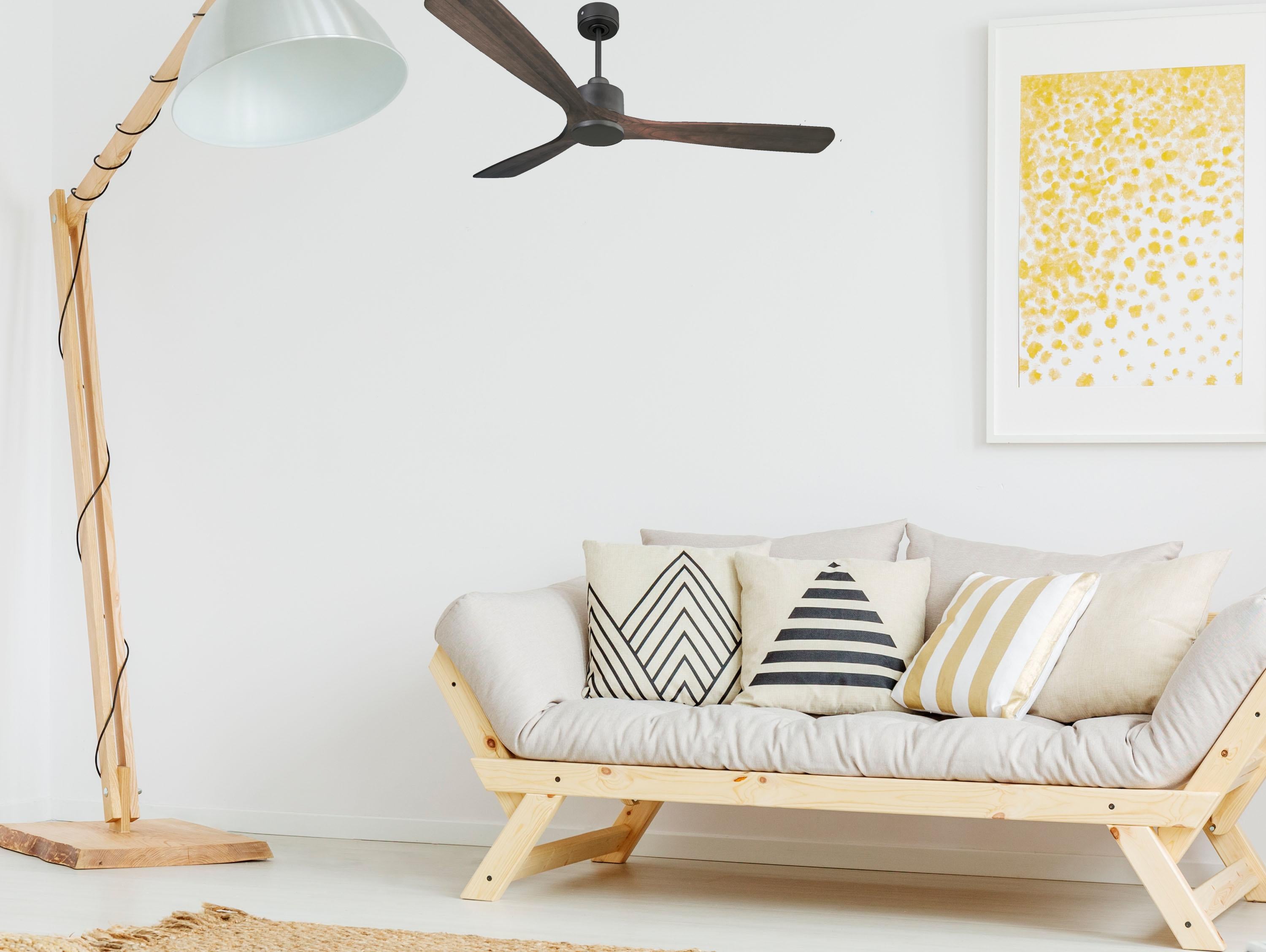 Ventilatore da soffitto Reversibile Termostato Wifi Motore CC Tetti inclinati Telecomando Memoria