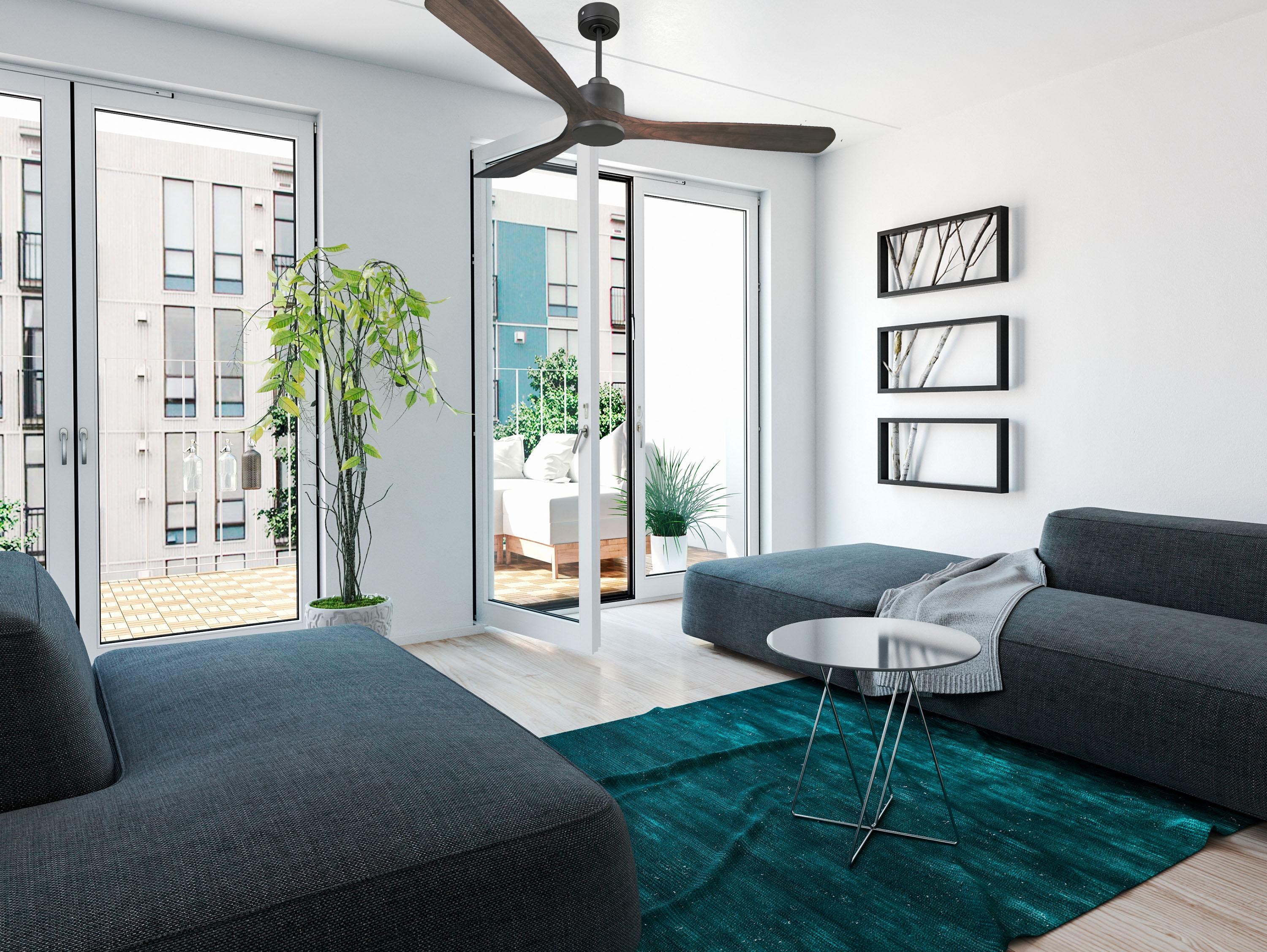 Ventilatore da soffitto Reversibile Termostato Wifi Motore CC Tetti inclinati Telecomando Memoria