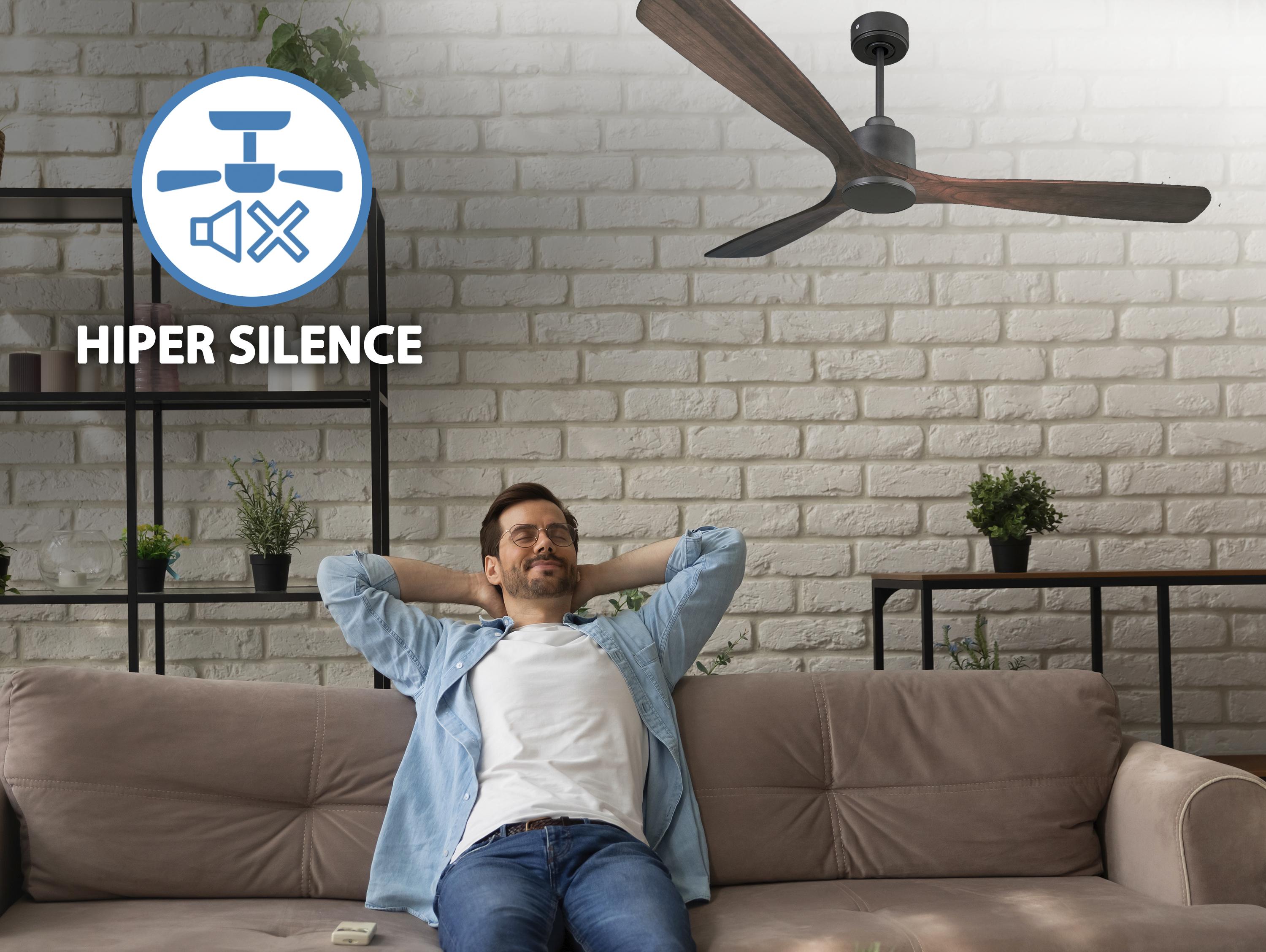 Ventilatore da soffitto Reversibile Termostato Wifi Motore CC Tetti inclinati Telecomando Memoria