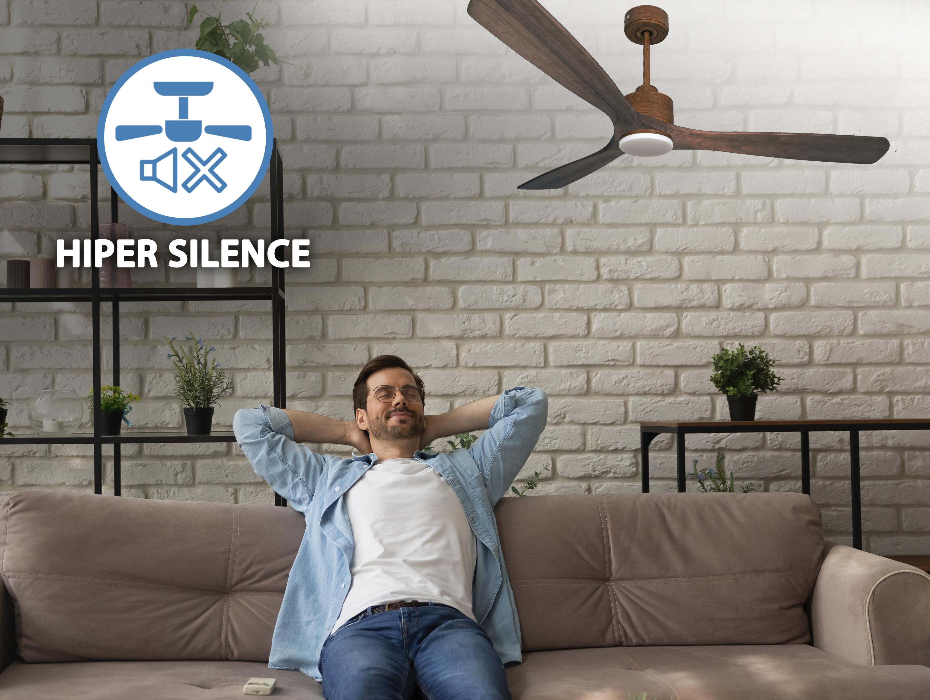 Ventilatore da soffitto Reversibile Termostato Dimmabile Wifi Motore CC Tetti inclinati Telecomando Luce a tre toni Memoria