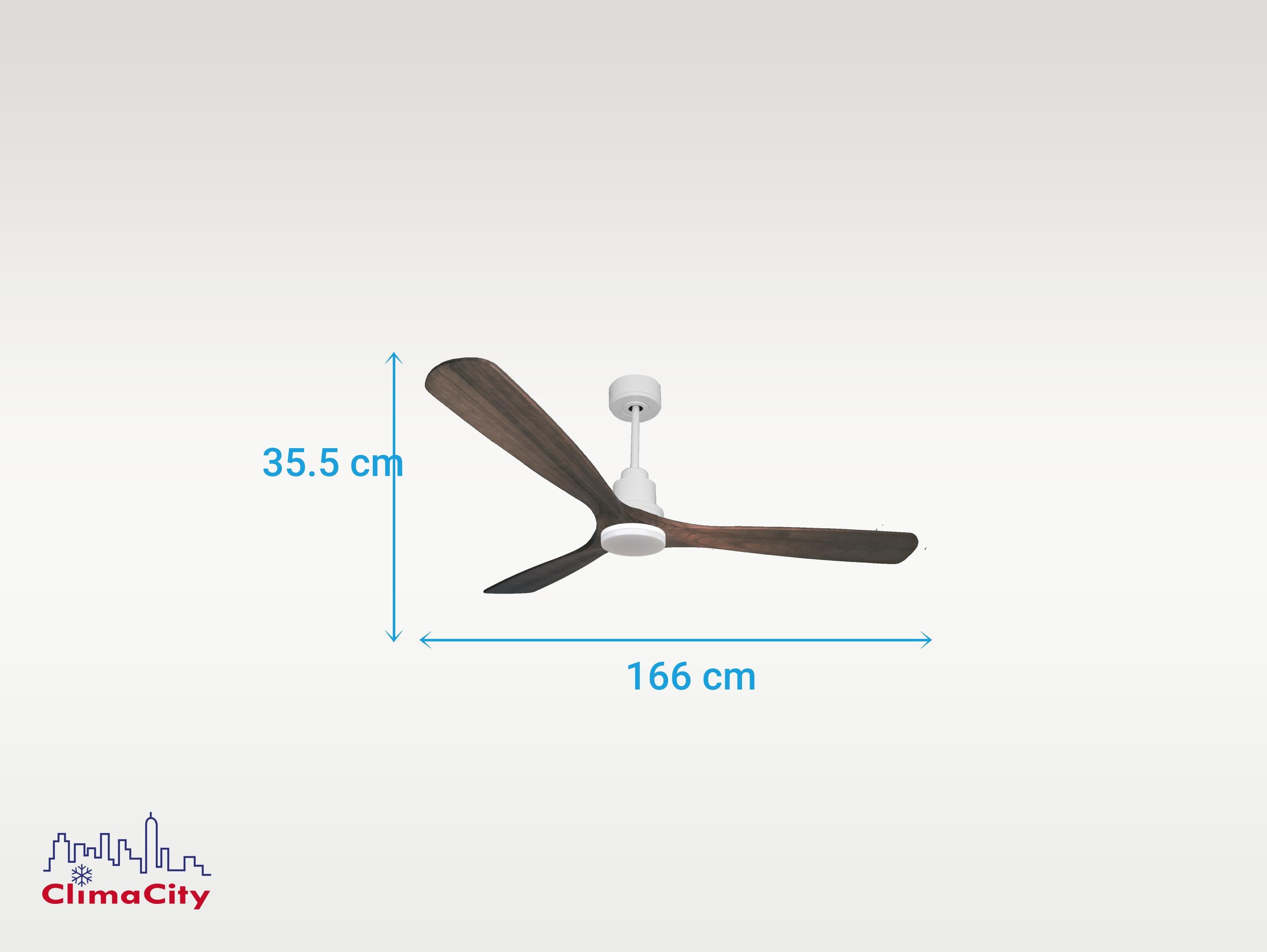 Ventilatore da soffitto Reversibile Termostato Dimmabile Wifi Motore CC Tetti inclinati Telecomando Luce a tre toni Hypersilence Memoria Shopify Vendible (AUTOMATICO)