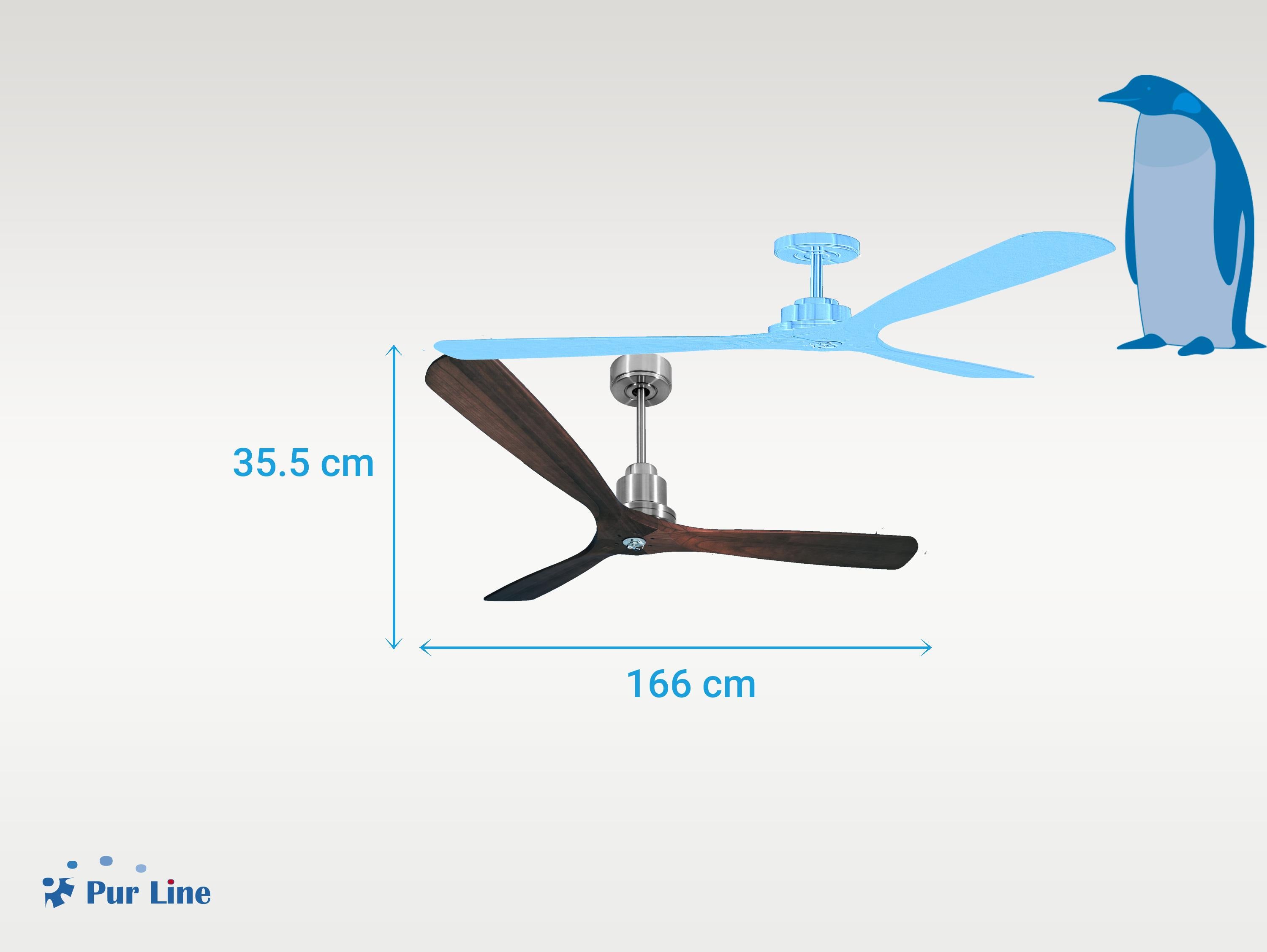 Ventilatore da soffitto Reversibile Termostato Dimmabile Wifi Motore CC Tetti inclinati Telecomando Luce a tre toni Hypersilence Memoria Shopify Vendible (AUTOMATICO)