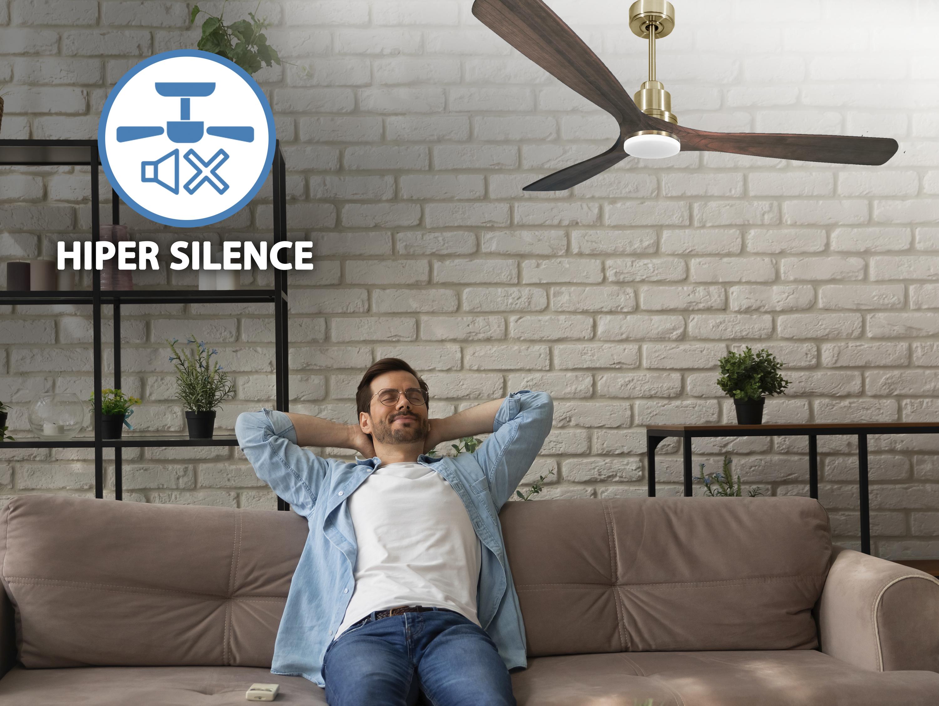 Ventilatore da soffitto Reversibile Termostato Dimmabile Wifi Motore CC Tetti inclinati Telecomando Luce a tre toni Memoria