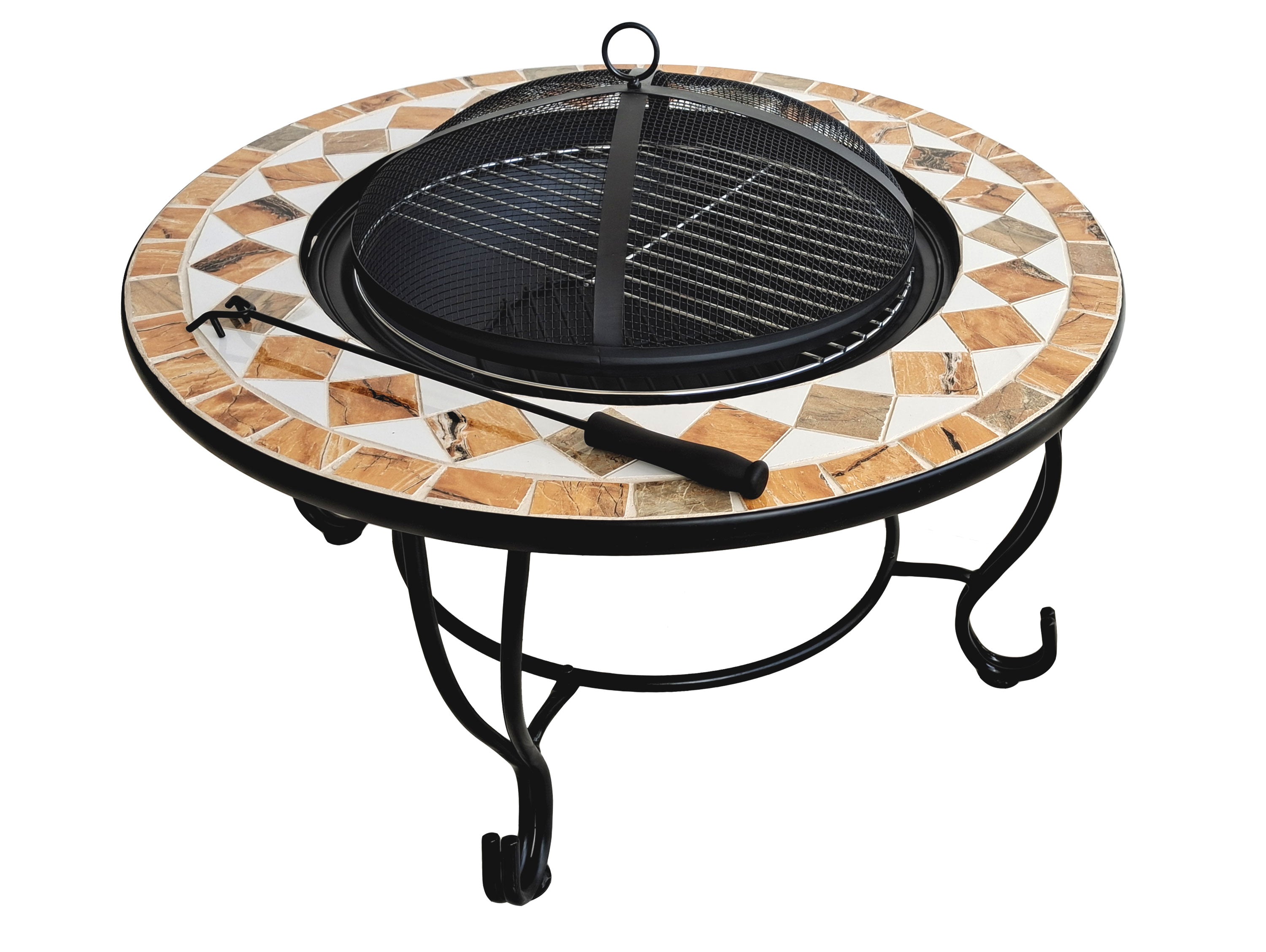 Barbecue braciere da esterno in ceramica e marmo