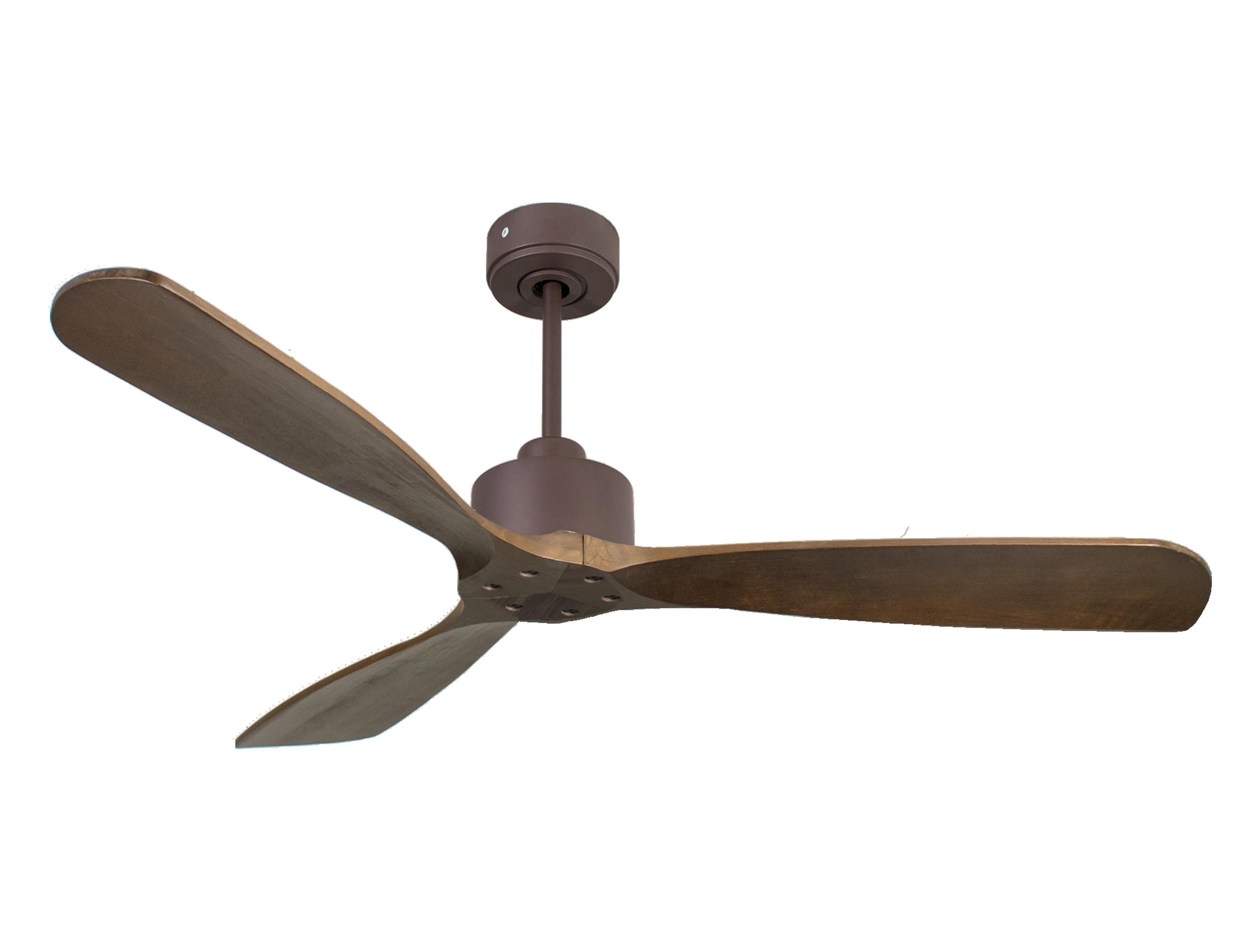 Ventilatore da soffitto Reversibile Termostato Wifi Motore CC Tetti inclinati Telecomando Hypersilence Memoria FullWood