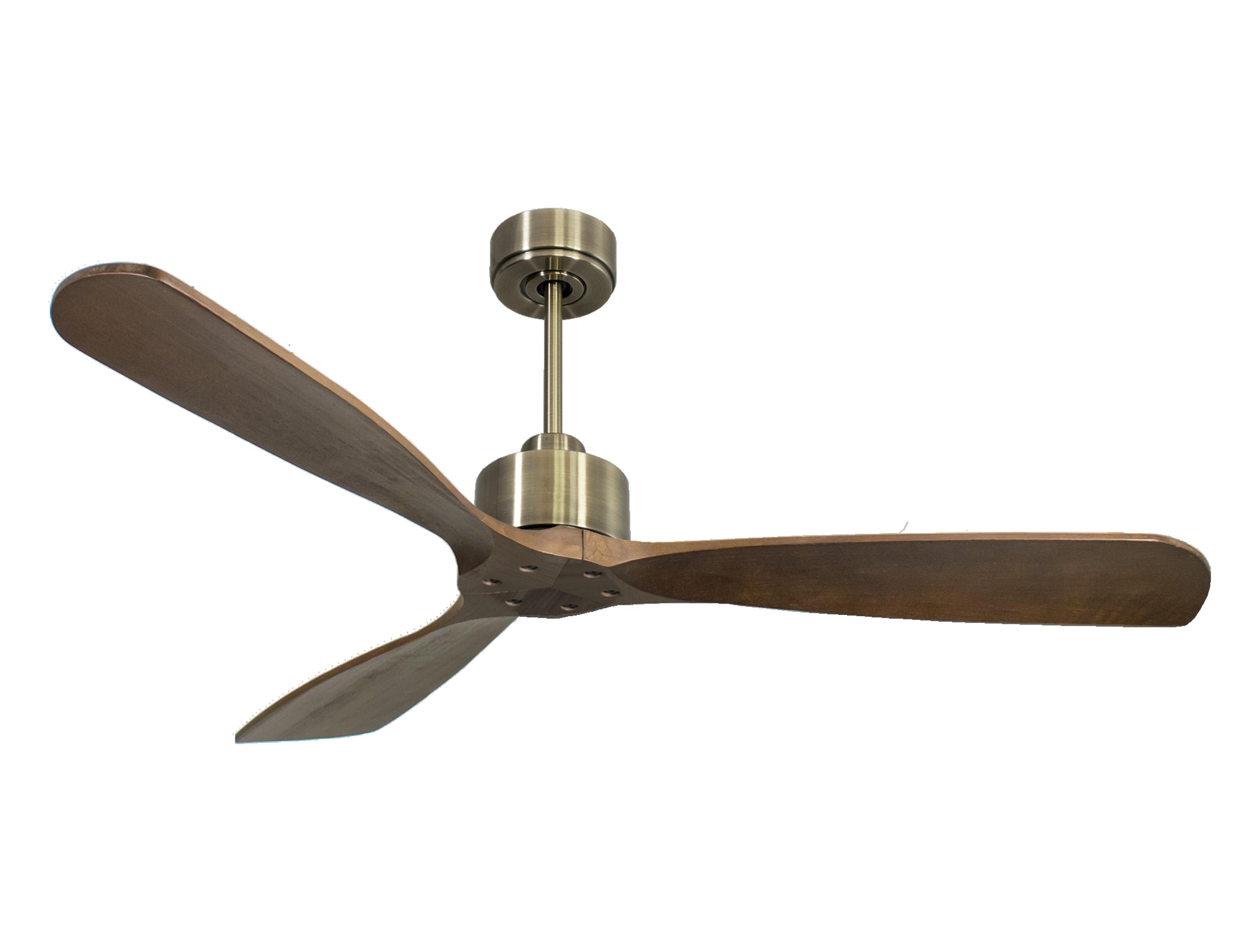 Ventilatore da soffitto Reversibile Termostato Wifi Motore CC Tetti inclinati Telecomando Hypersilence Memoria FullWood