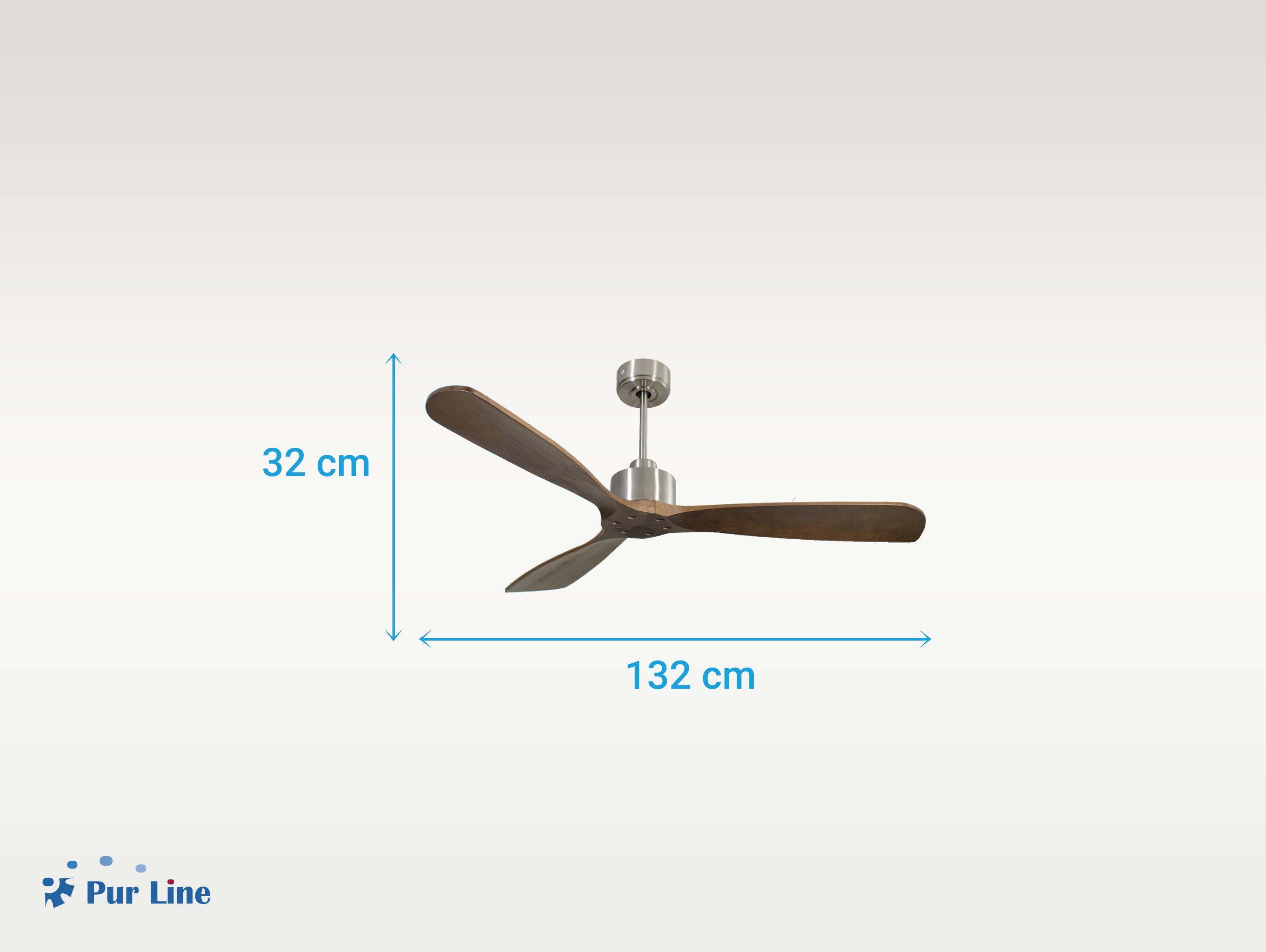 Ventilatore da soffitto Reversibile Termostato Wifi Motore CC Tetti inclinati Telecomando Hypersilence Memoria FullWood