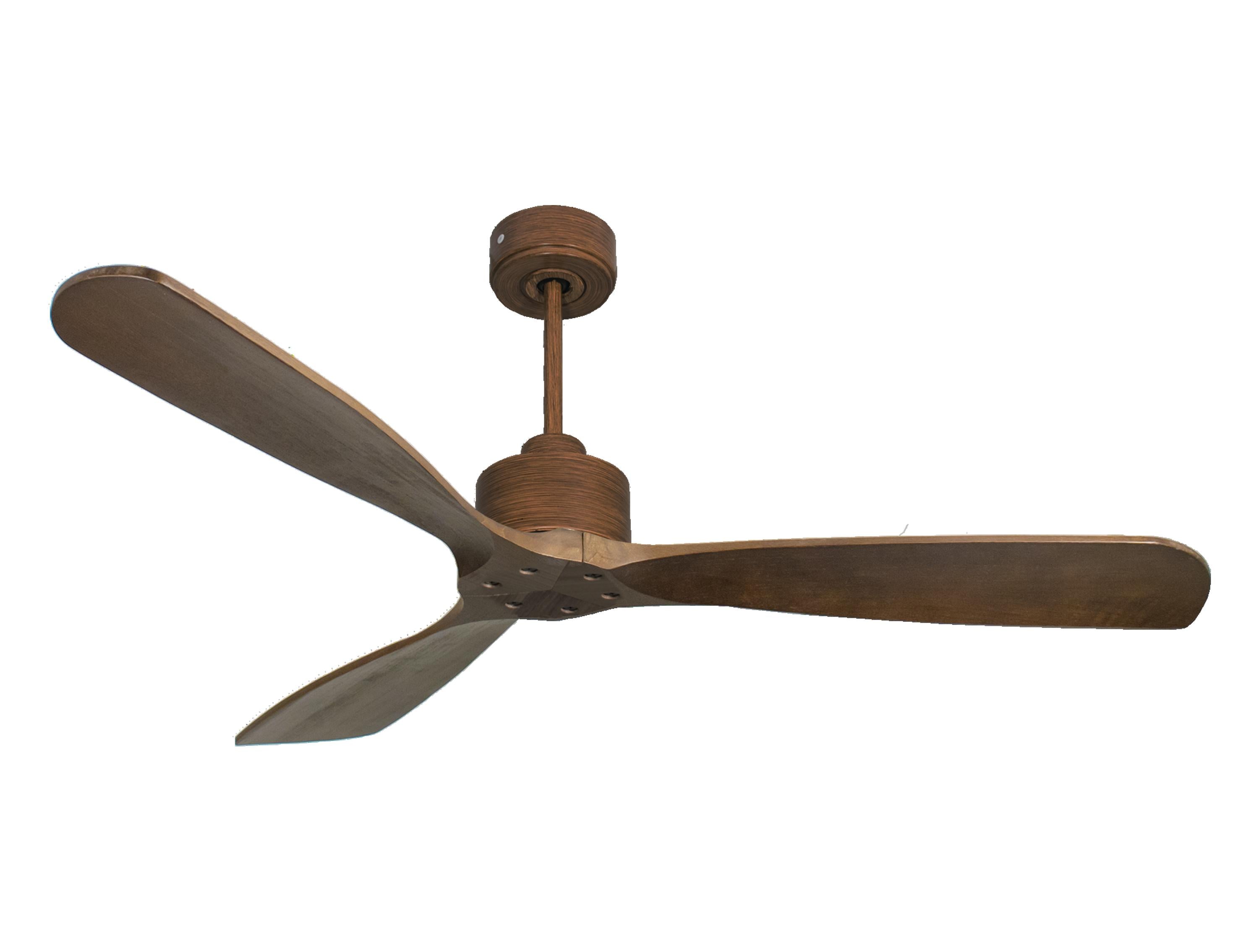 Ventilatore da soffitto Reversibile Termostato Wifi Motore CC Tetti inclinati Telecomando Hypersilence Memoria FullWood