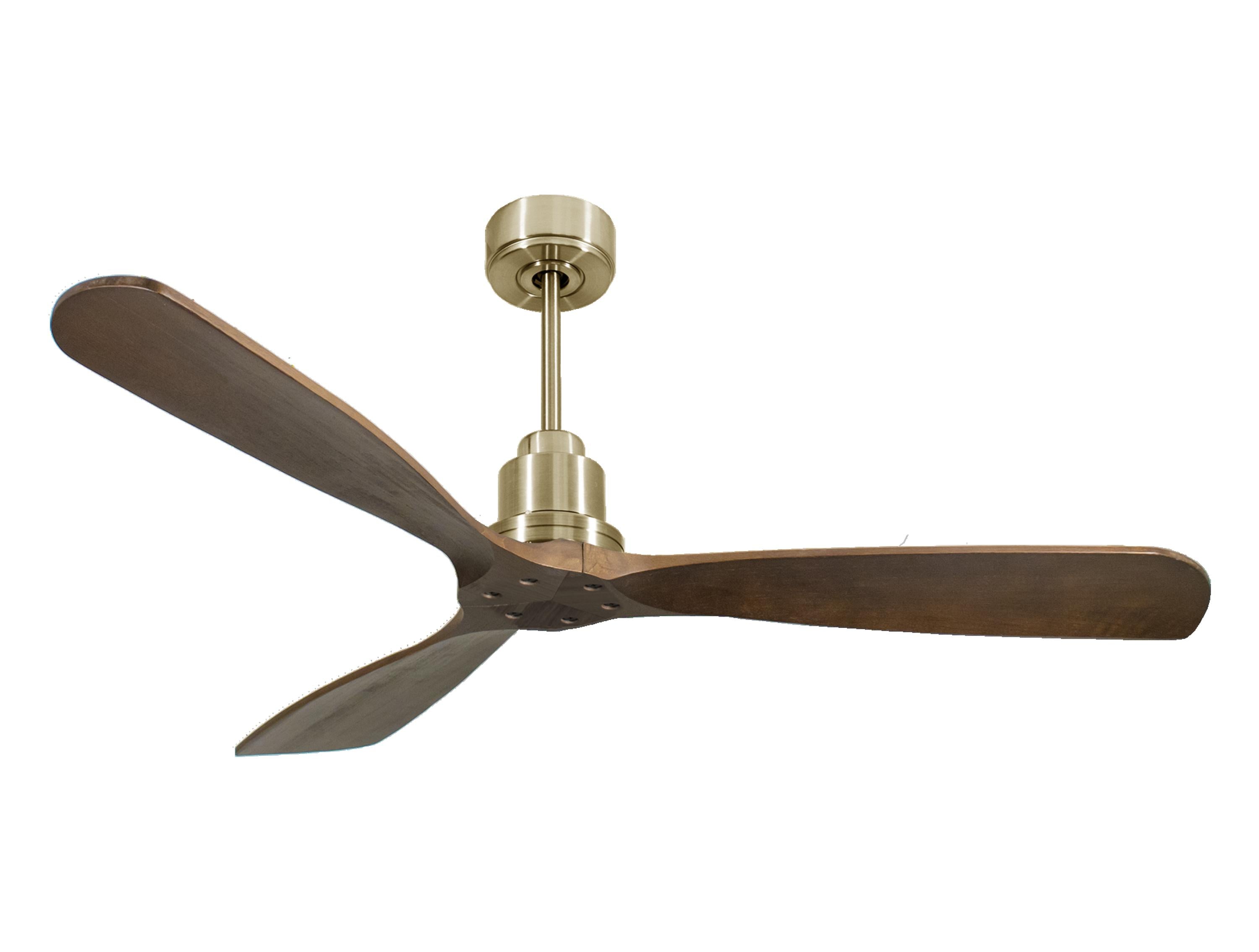 Ventilatore da soffitto Reversibile Termostato Wifi Motore CC Tetti inclinati Telecomando Hypersilence Memoria FullWood