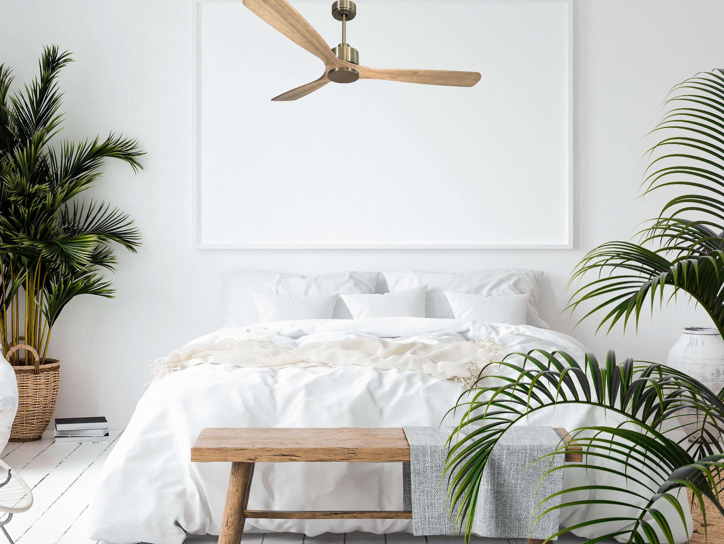 Ventilatore da soffitto Reversibile Termostato Wifi Motore CC Tetti inclinati Telecomando Hypersilence Memoria