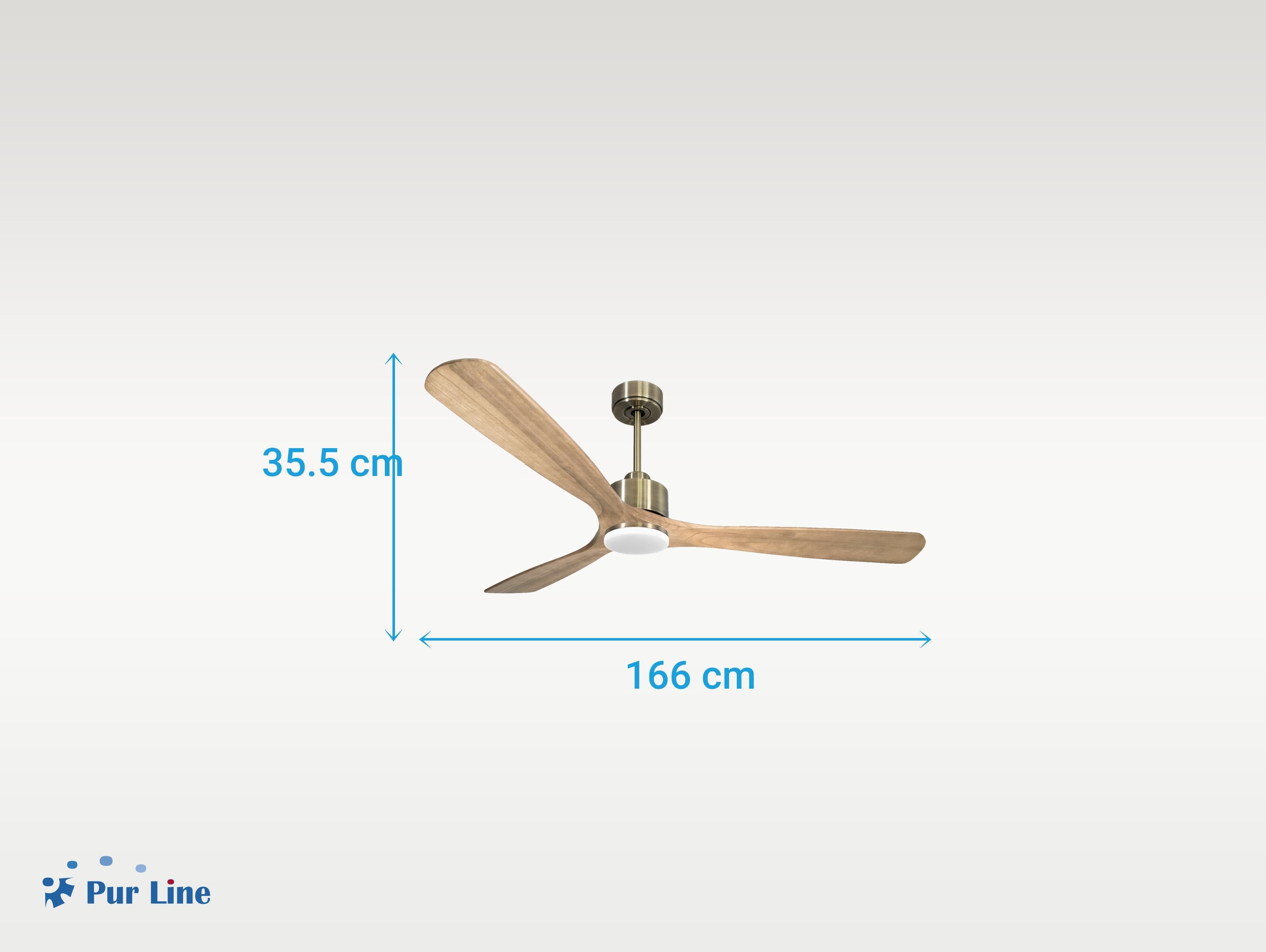 Ventilatore da soffitto Reversibile Termostato Dimmabile Wifi Motore CC Tetti inclinati Telecomando Luce a tre toni Hypersilence Memoria