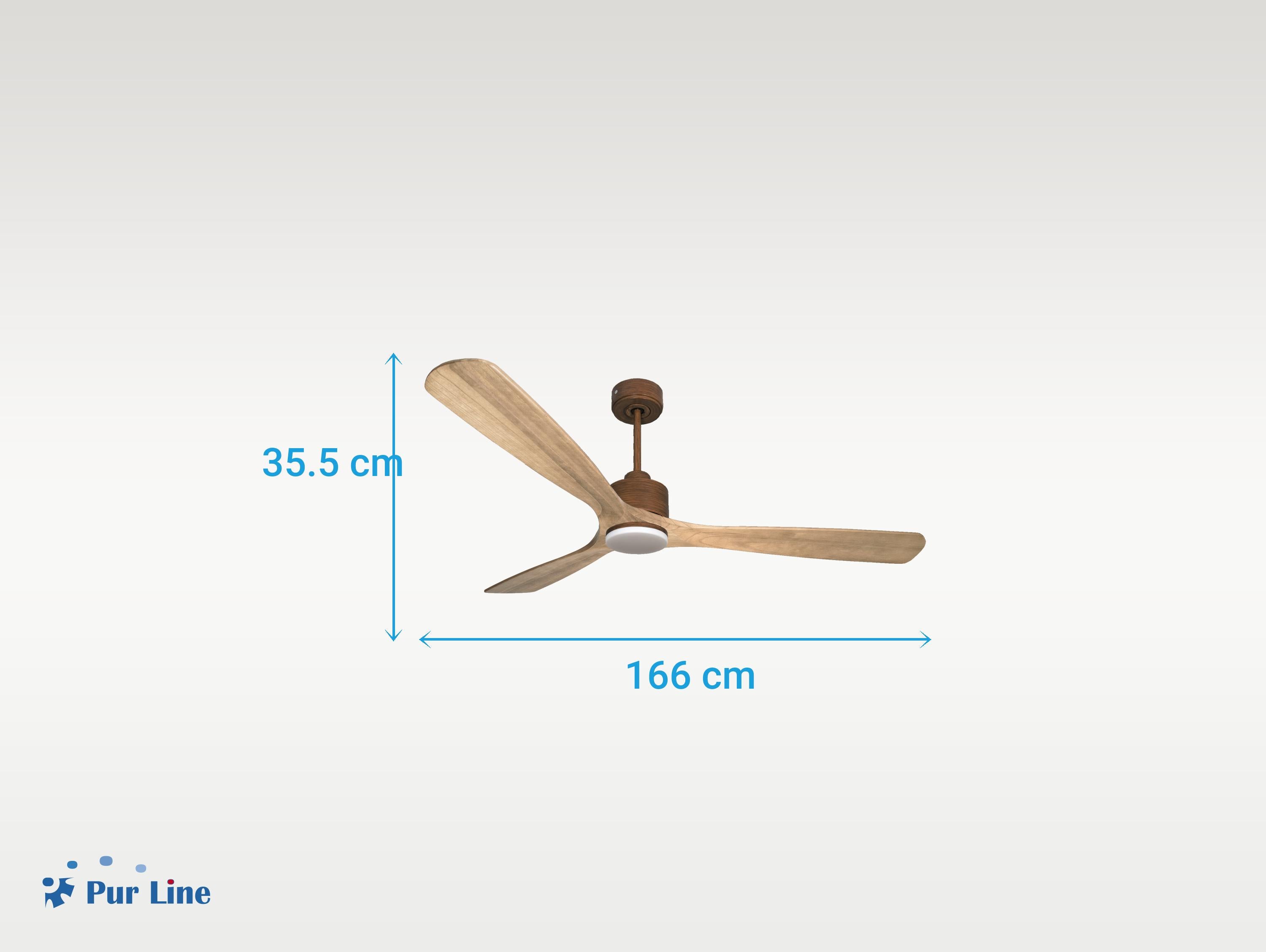Ventilatore da soffitto Reversibile Termostato Dimmabile Wifi Motore CC Tetti inclinati Telecomando Luce a tre toni Hypersilence Memoria