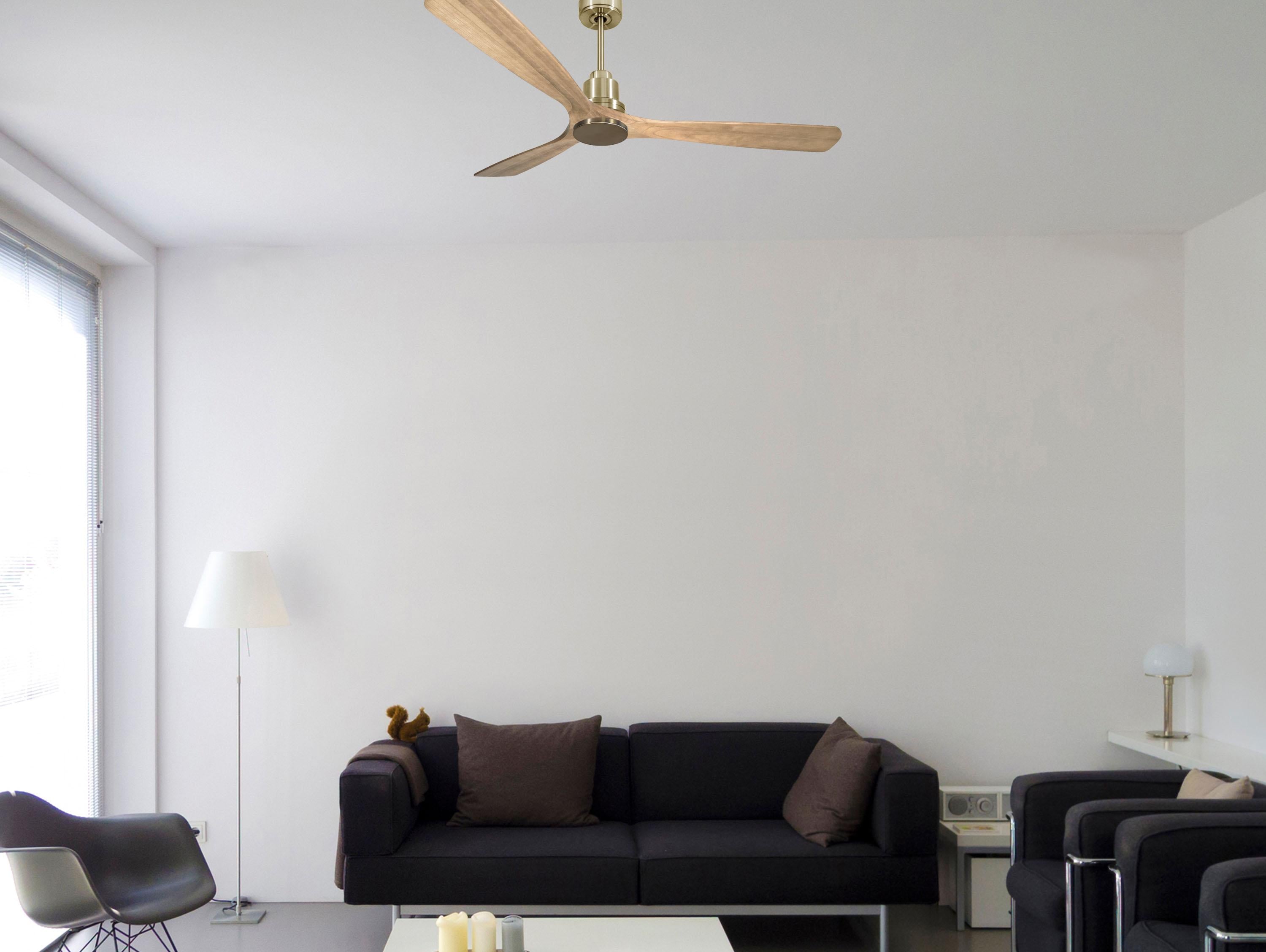 Ventilatore da soffitto Reversibile Termostato Wifi Motore CC Tetti inclinati Telecomando Hypersilence Memoria