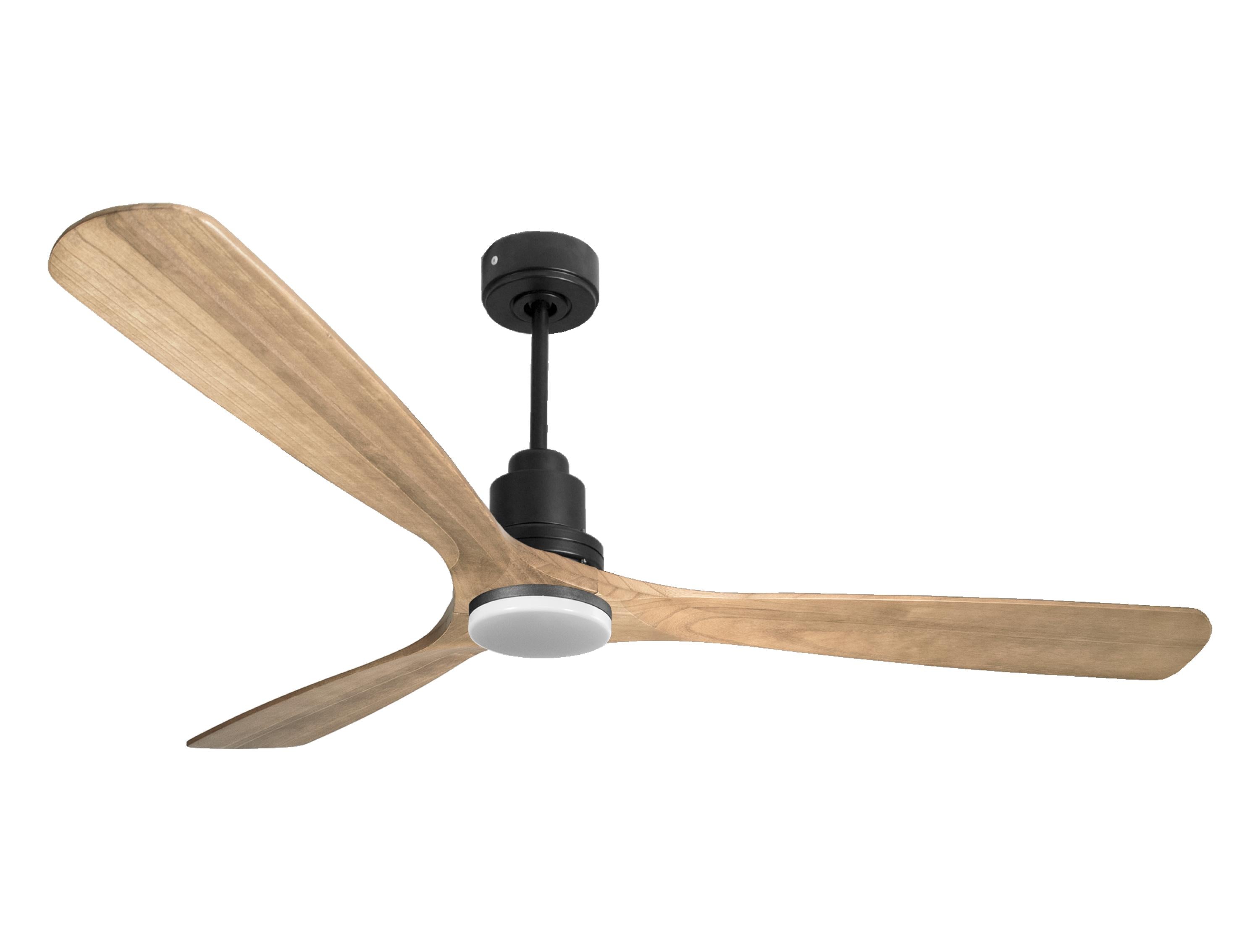 Ventilatore da soffitto Reversibile Termostato Dimmabile Wifi Motore CC Tetti inclinati Telecomando Luce a tre toni Hypersilence Memoria