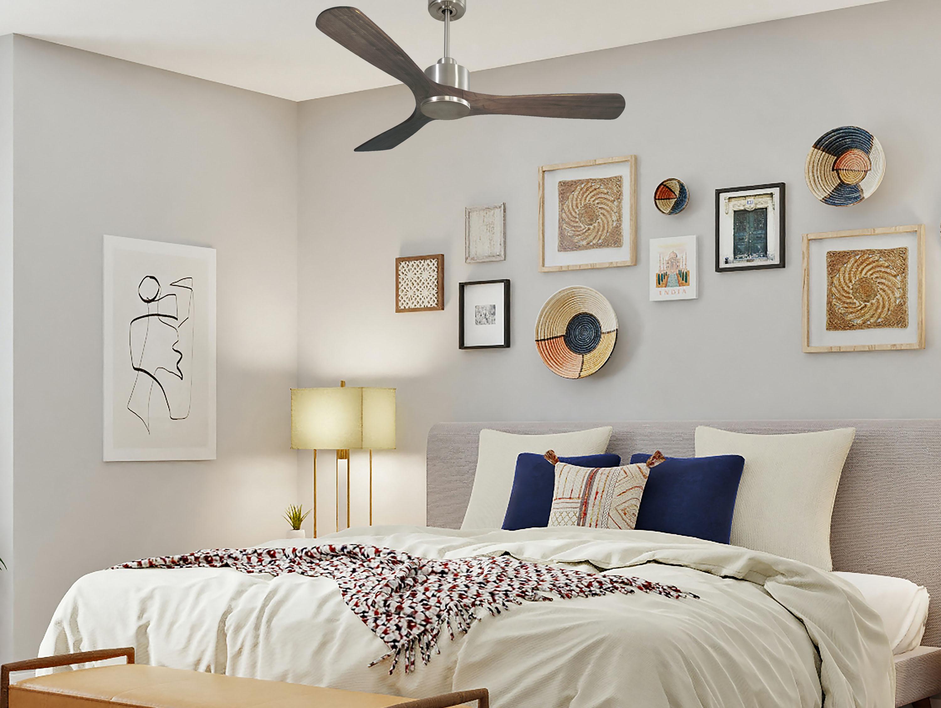Ventilatore da soffitto Reversibile Termostato Wifi Motore CC Tetti inclinati Telecomando Hypersilence Memoria