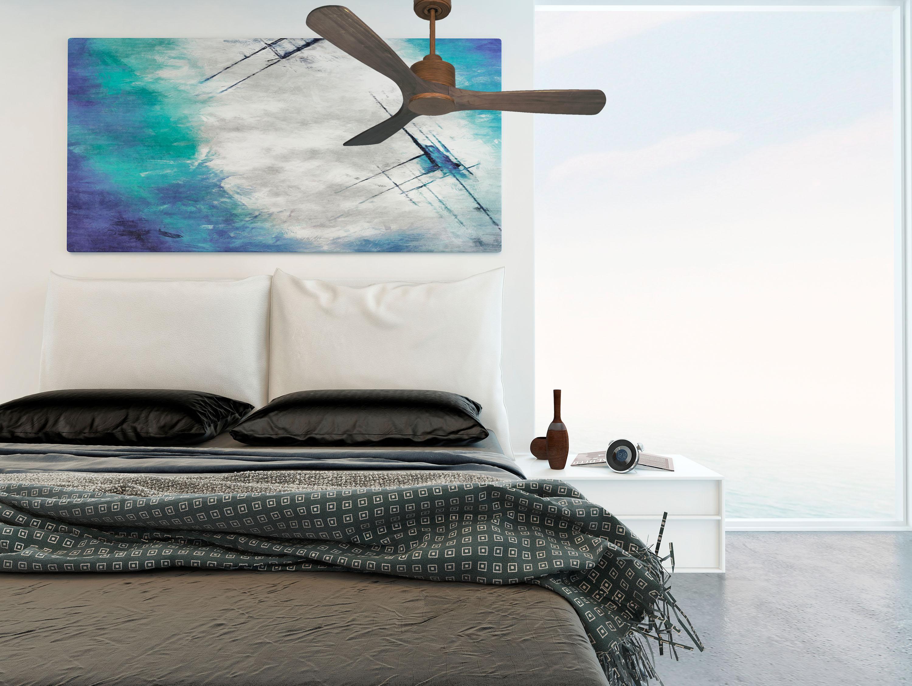 Ventilatore da soffitto Reversibile Termostato Wifi Motore CC Tetti inclinati Telecomando Hypersilence Memoria
