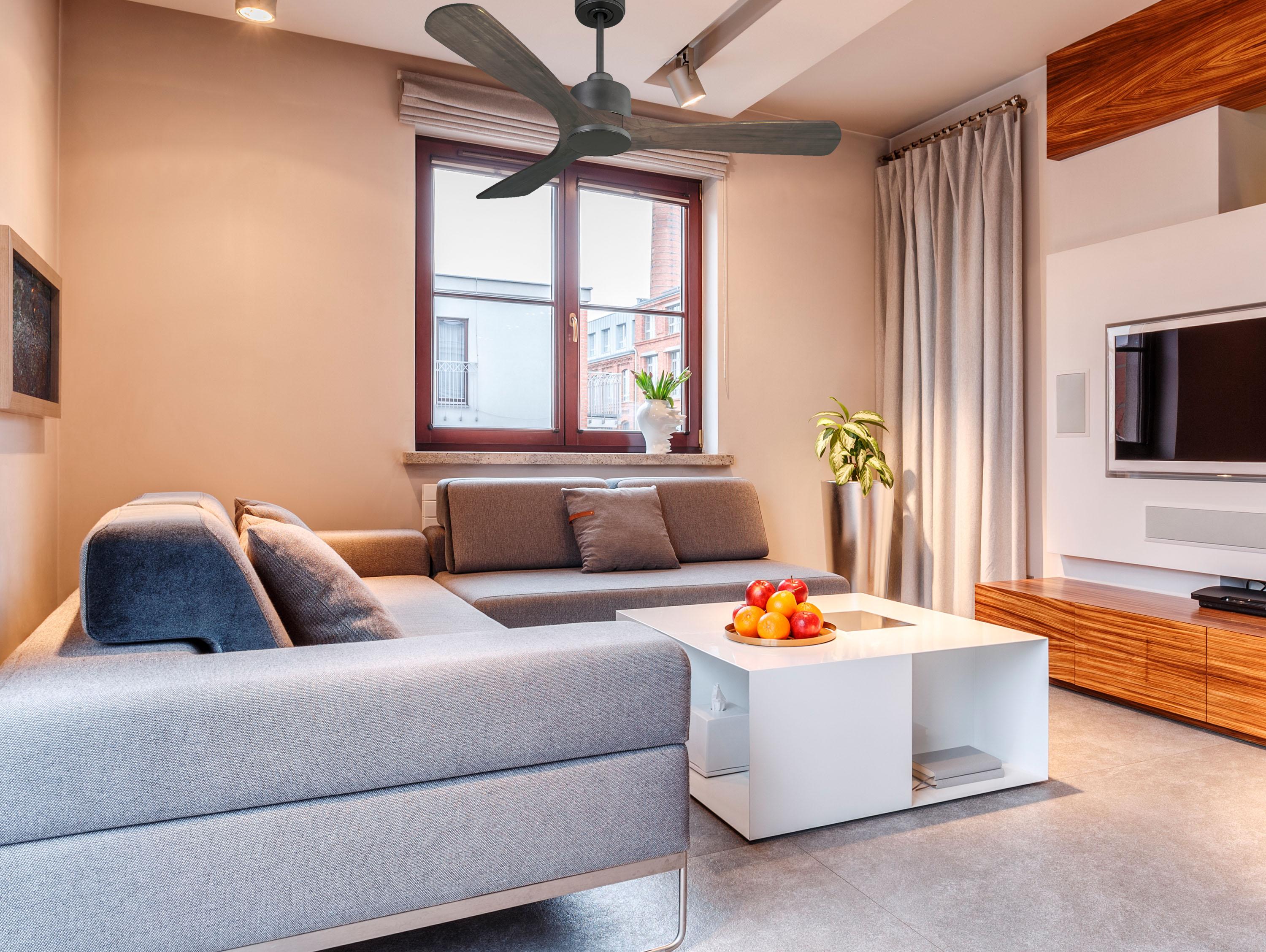 Ventilatore da soffitto Reversibile Termostato Wifi Motore CC Tetti inclinati Telecomando Hypersilence Memoria