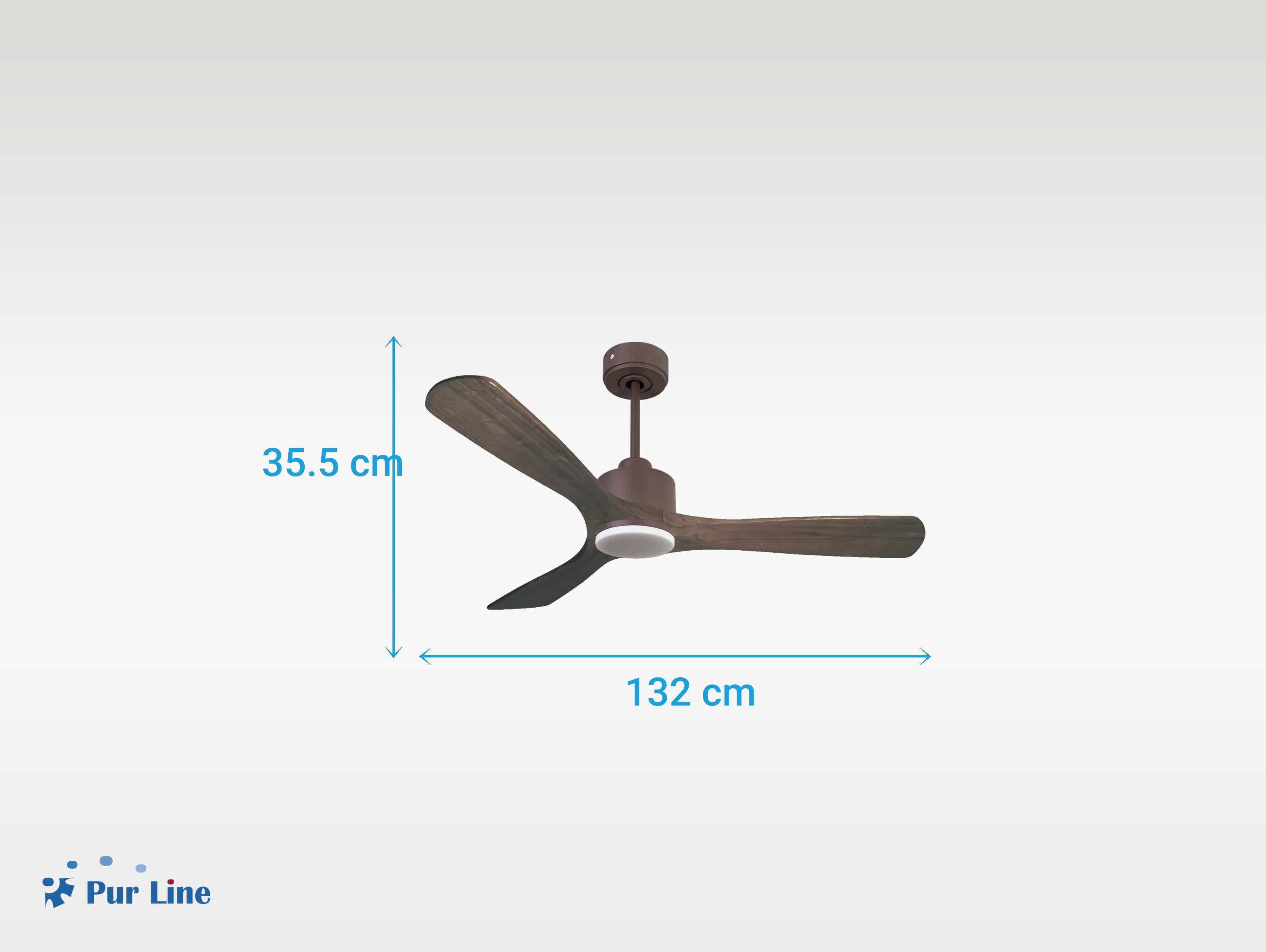 Ventilatore da soffitto Reversibile Termostato Dimmabile Wifi Motore CC Tetti inclinati Telecomando Luce a tre toni Hypersilence Memoria
