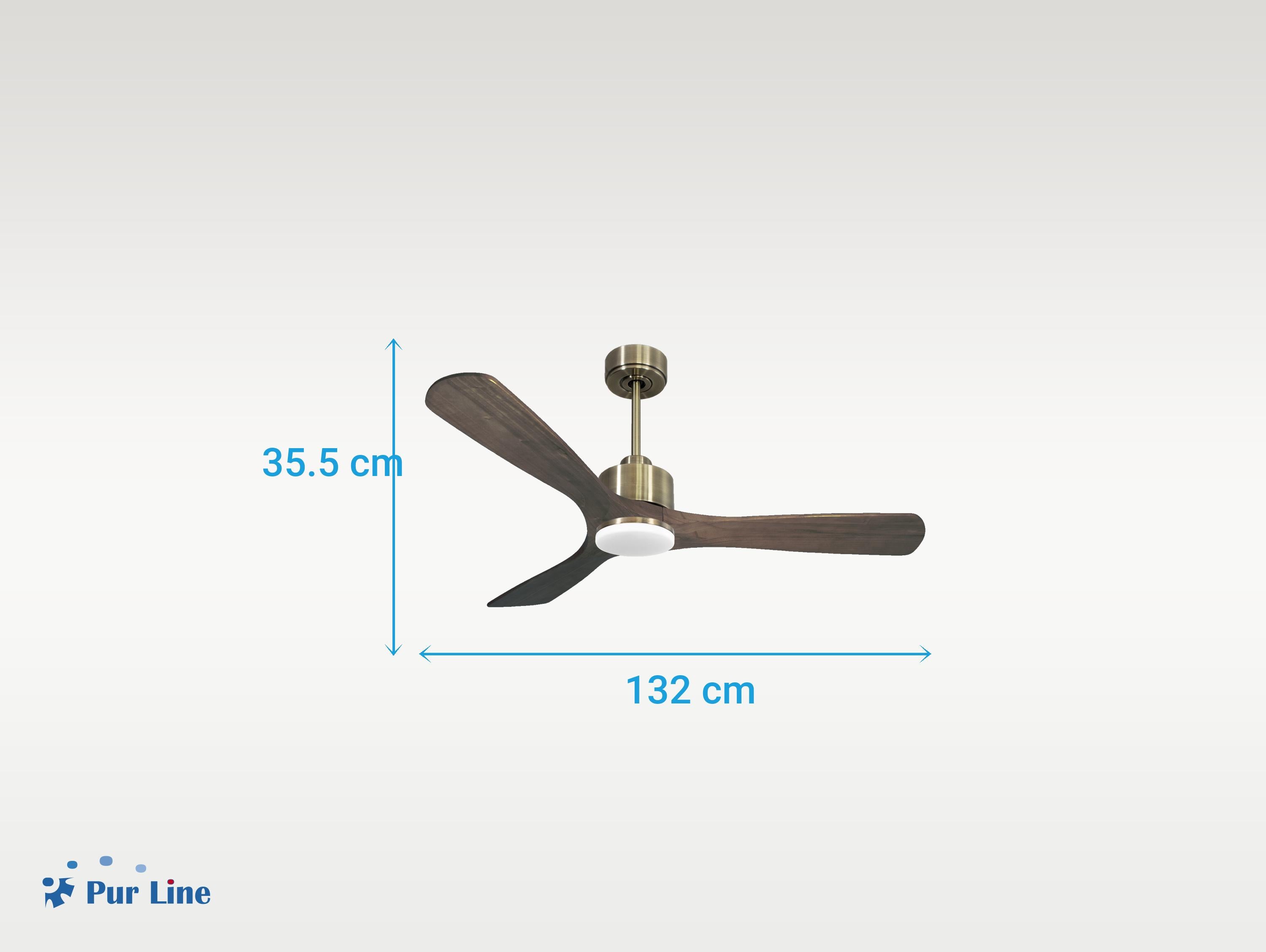 Ventilatore da soffitto Reversibile Termostato Dimmabile Wifi Motore CC Tetti inclinati Telecomando Luce a tre toni Hypersilence Memoria