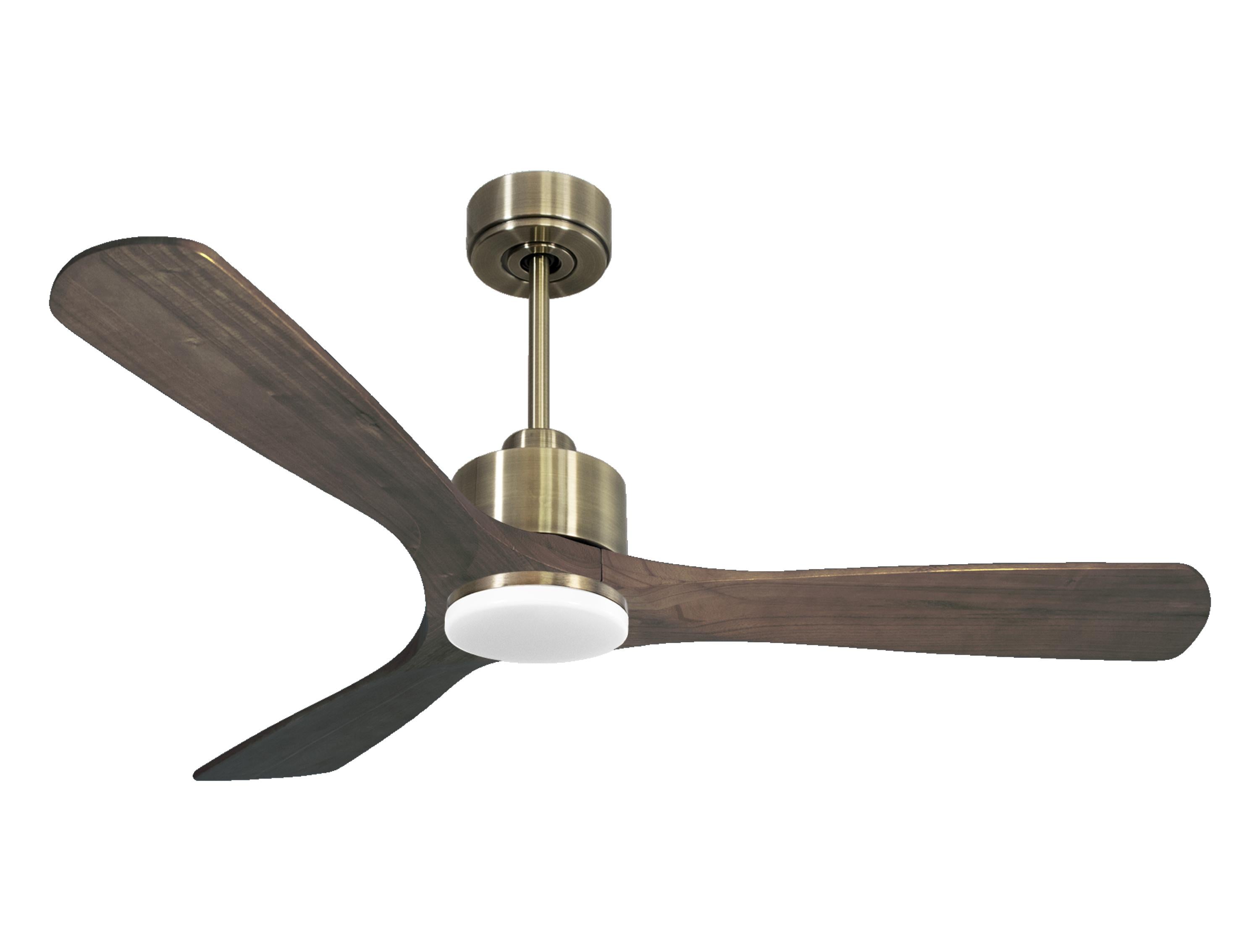 Ventilatore da soffitto Reversibile Termostato Dimmabile Wifi Motore CC Tetti inclinati Telecomando Luce a tre toni Hypersilence Memoria