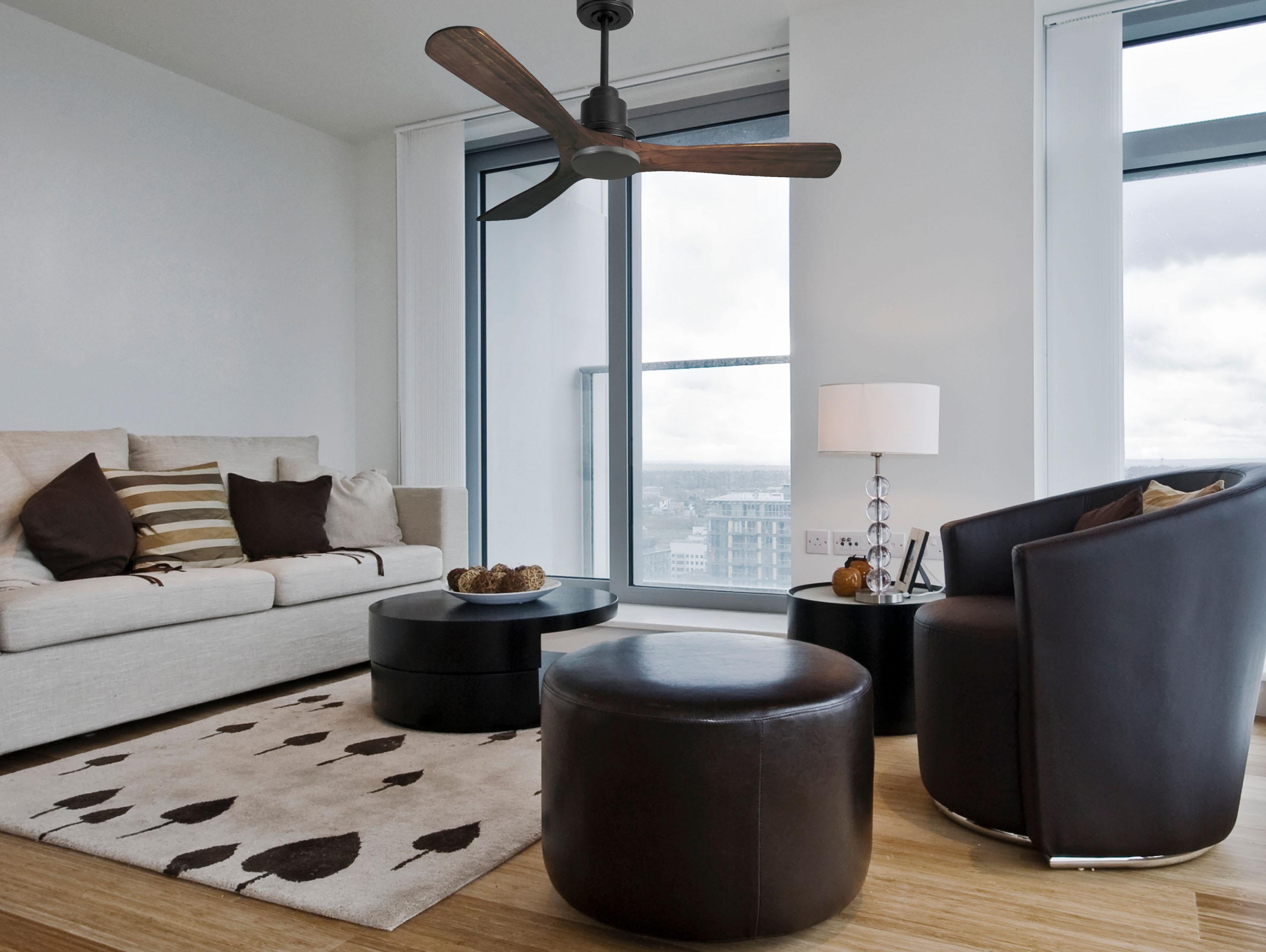 Ventilatore da soffitto Reversibile Termostato Wifi Motore CC Tetti inclinati Telecomando Hypersilence Memoria Shopify Vendible (AUTOMATICO)