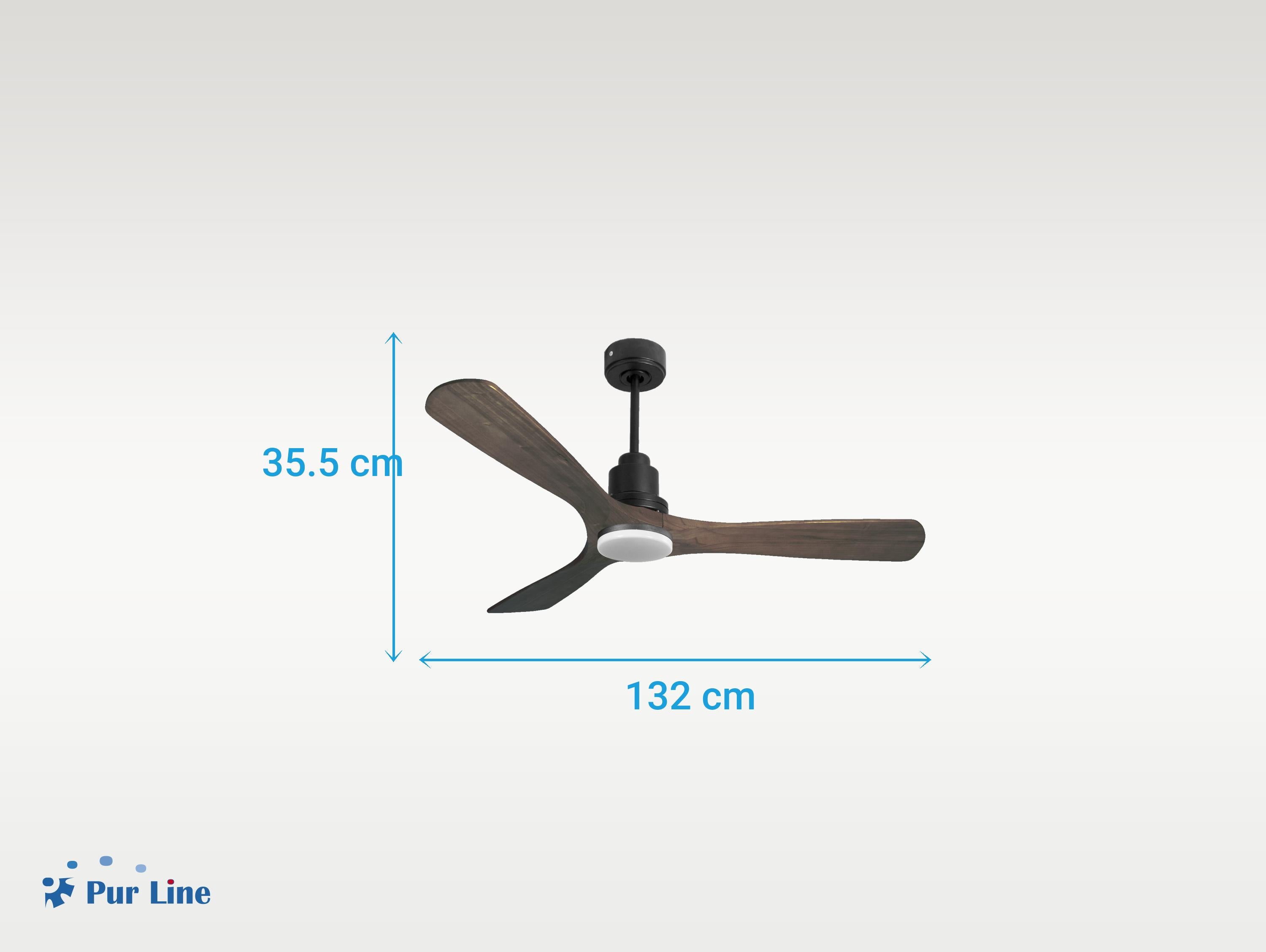 Ventilatore da soffitto Reversibile Termostato Dimmabile Wifi Motore CC Tetti inclinati Telecomando Luce a tre toni Hypersilence Memoria