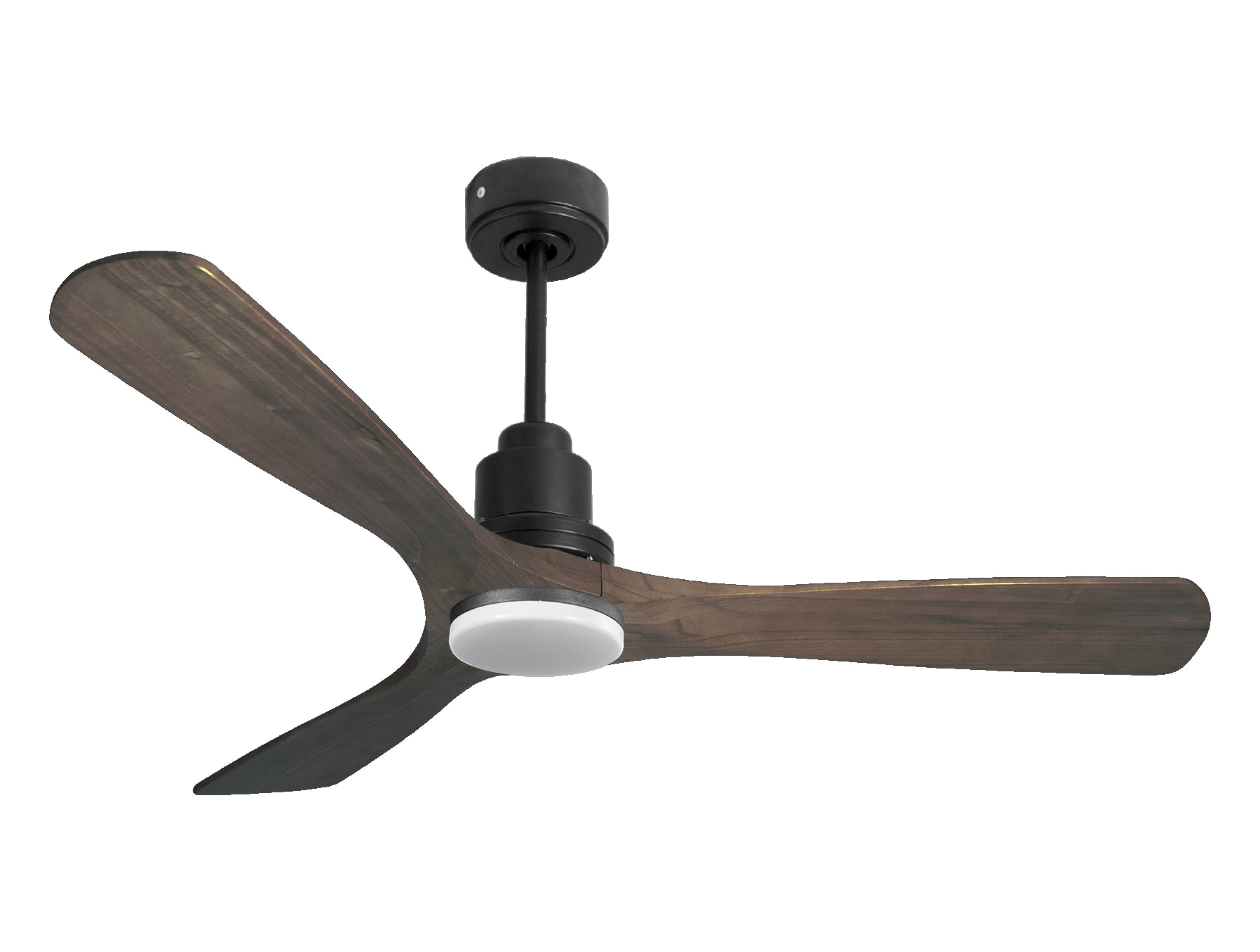 Ventilatore da soffitto Reversibile Termostato Dimmabile Wifi Motore CC Tetti inclinati Telecomando Luce a tre toni Hypersilence Memoria