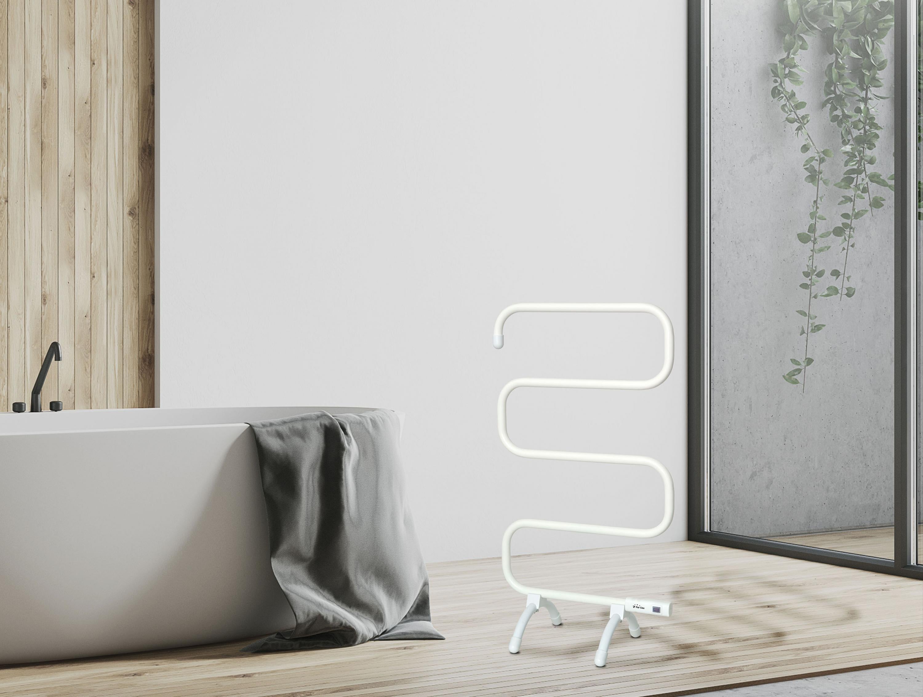 Portasciugamani bianco dal design moderno in alluminio