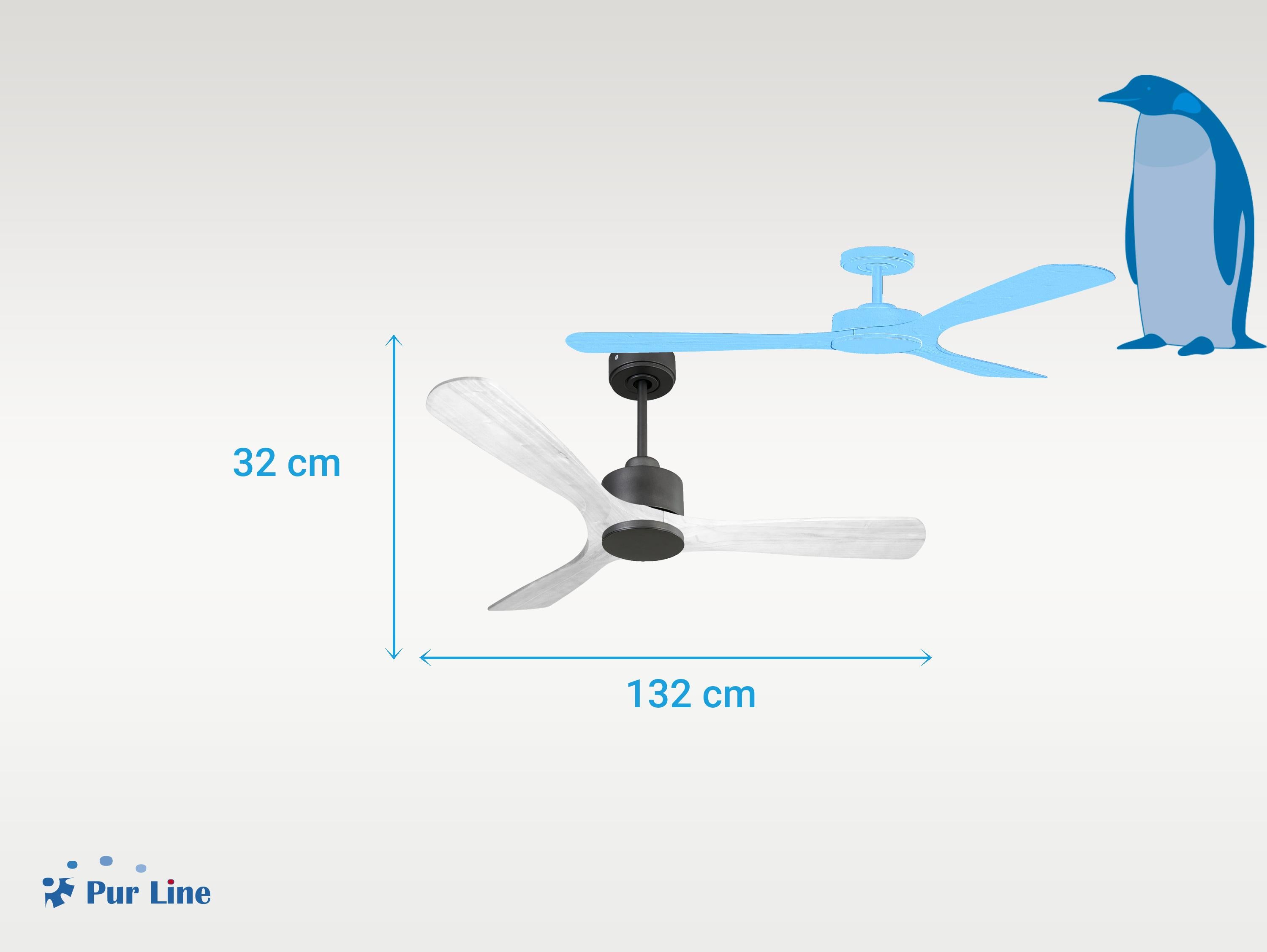 Ventilatore da soffitto Reversibile Termostato Wifi Motore CC Tetti inclinati Telecomando Hypersilence Memoria