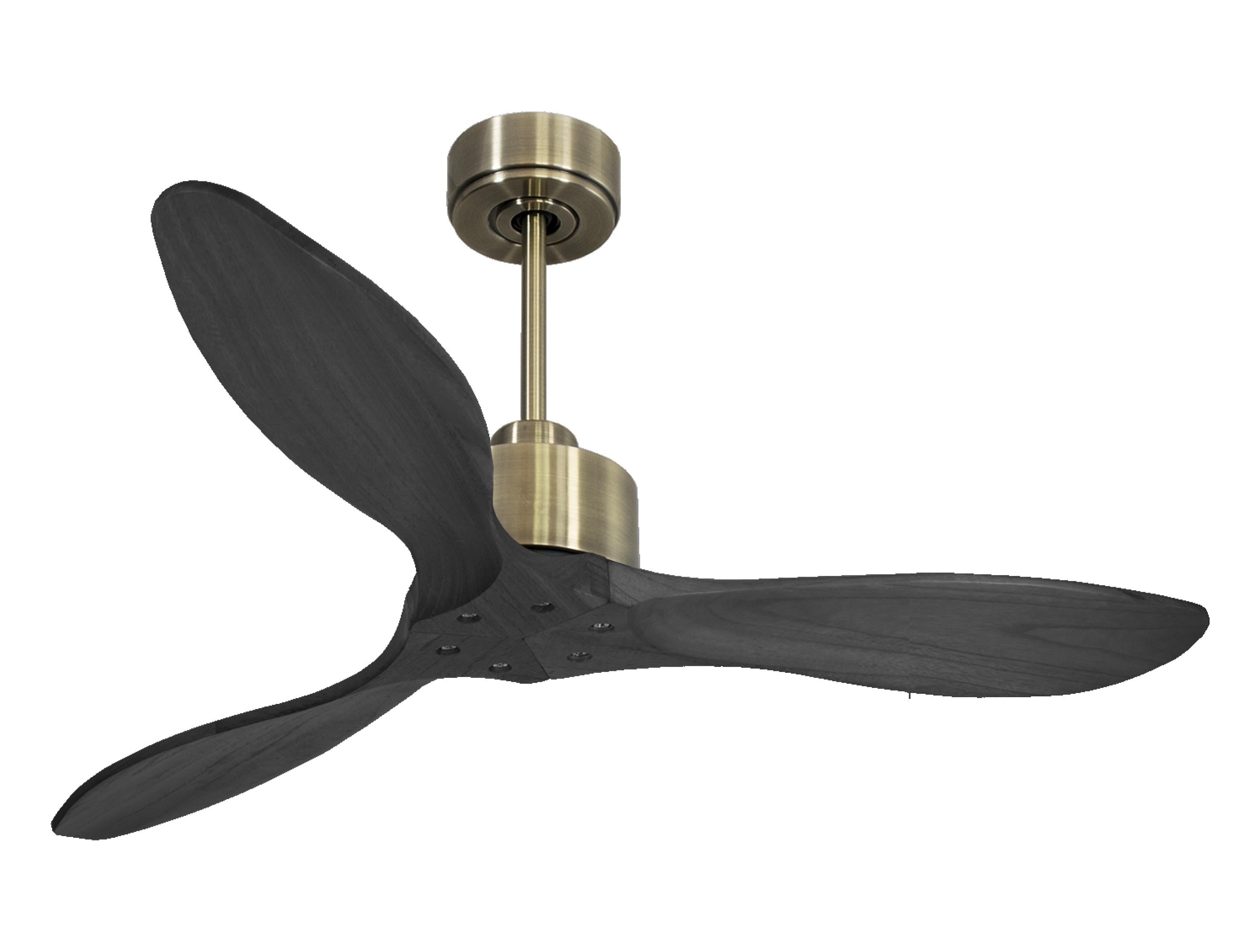 Ventilatore da soffitto Reversibile Termostato Wifi Motore CC Tetti inclinati Telecomando Hypersilence Memoria FullWood