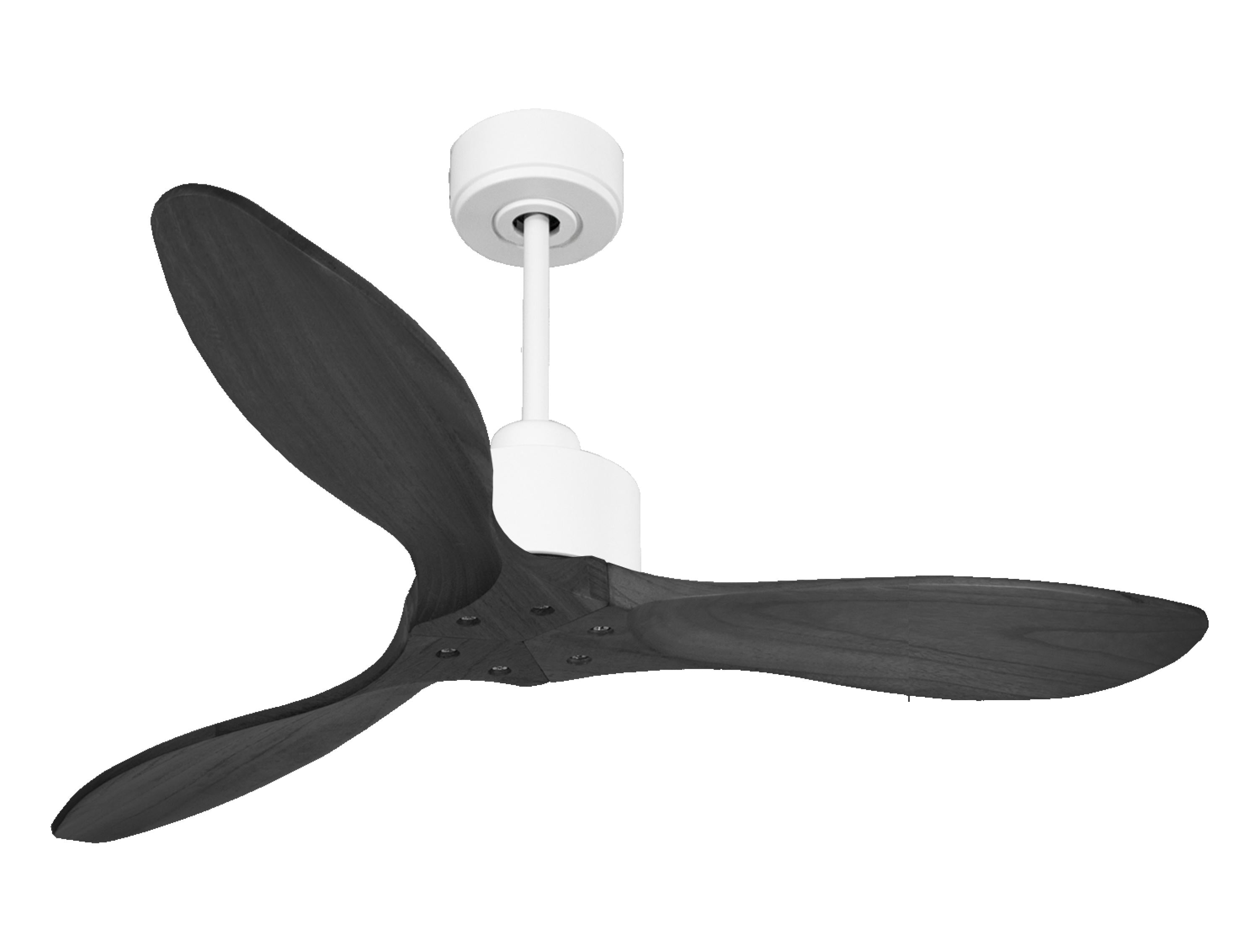 Ventilatore da soffitto Reversibile Termostato Wifi Motore CC Tetti inclinati Telecomando Hypersilence Memoria FullWood