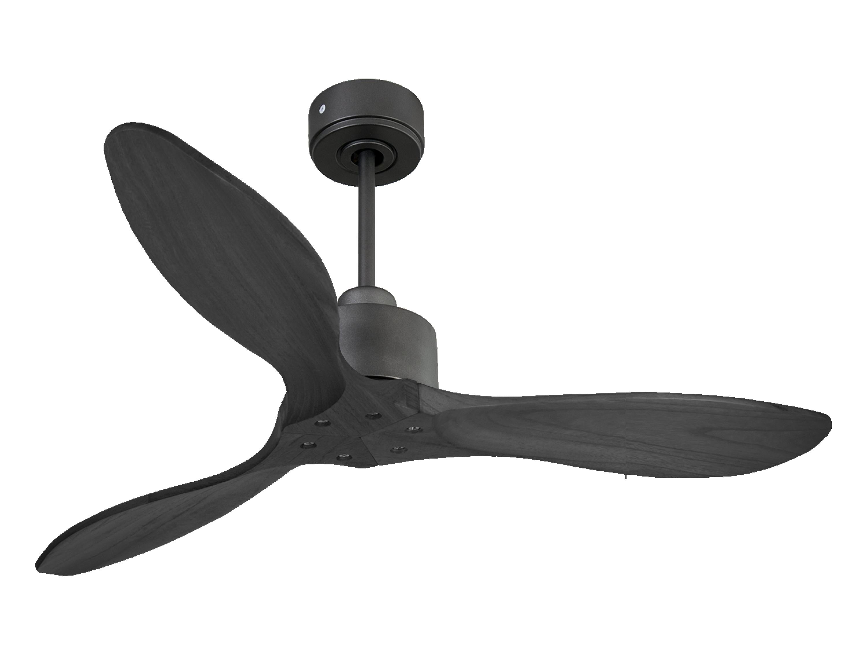 Ventilatore da soffitto Reversibile Termostato Wifi Motore CC Tetti inclinati Telecomando Hypersilence Memoria FullWood