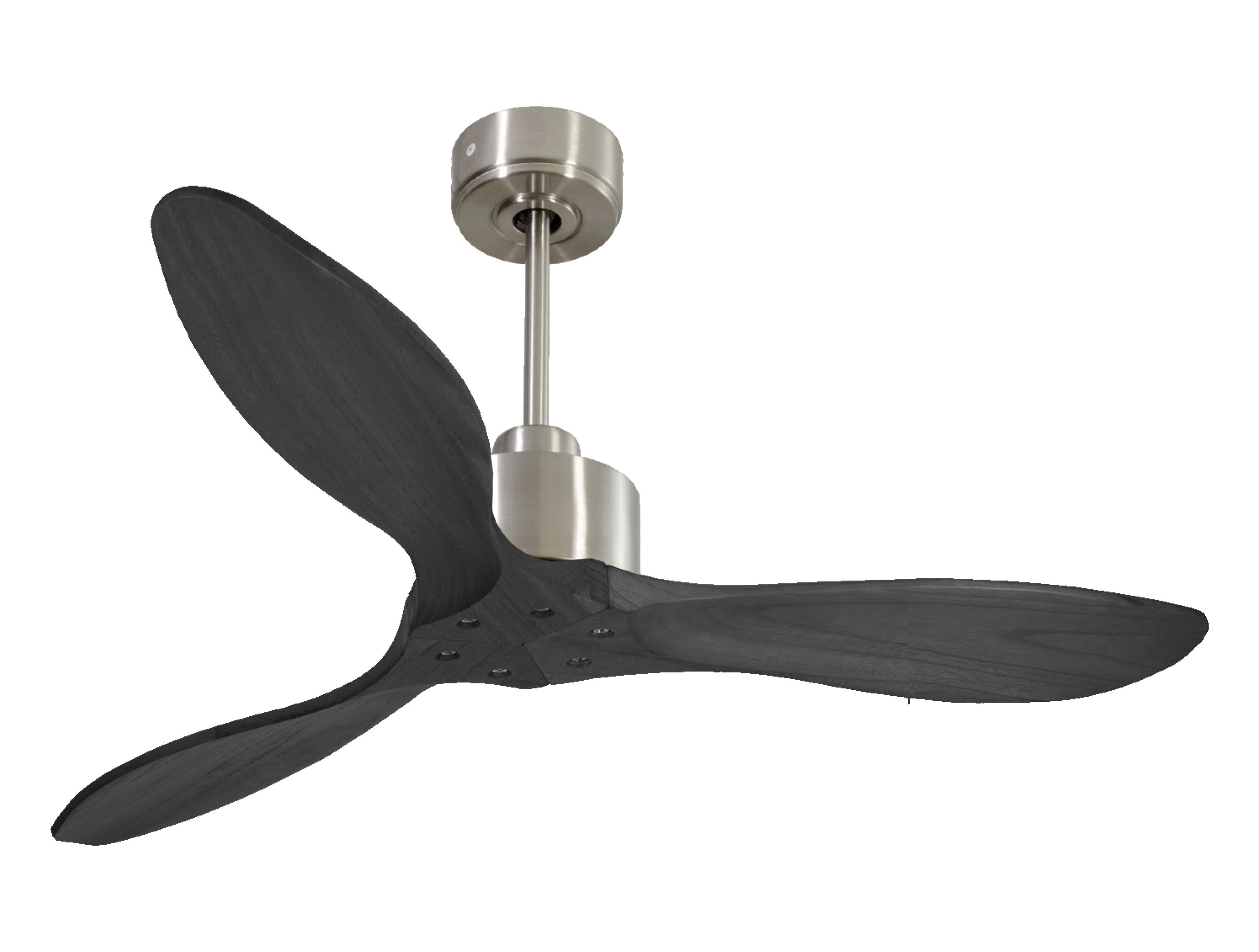 Ventilatore da soffitto Reversibile Termostato Wifi Motore CC Tetti inclinati Telecomando Hypersilence Memoria FullWood