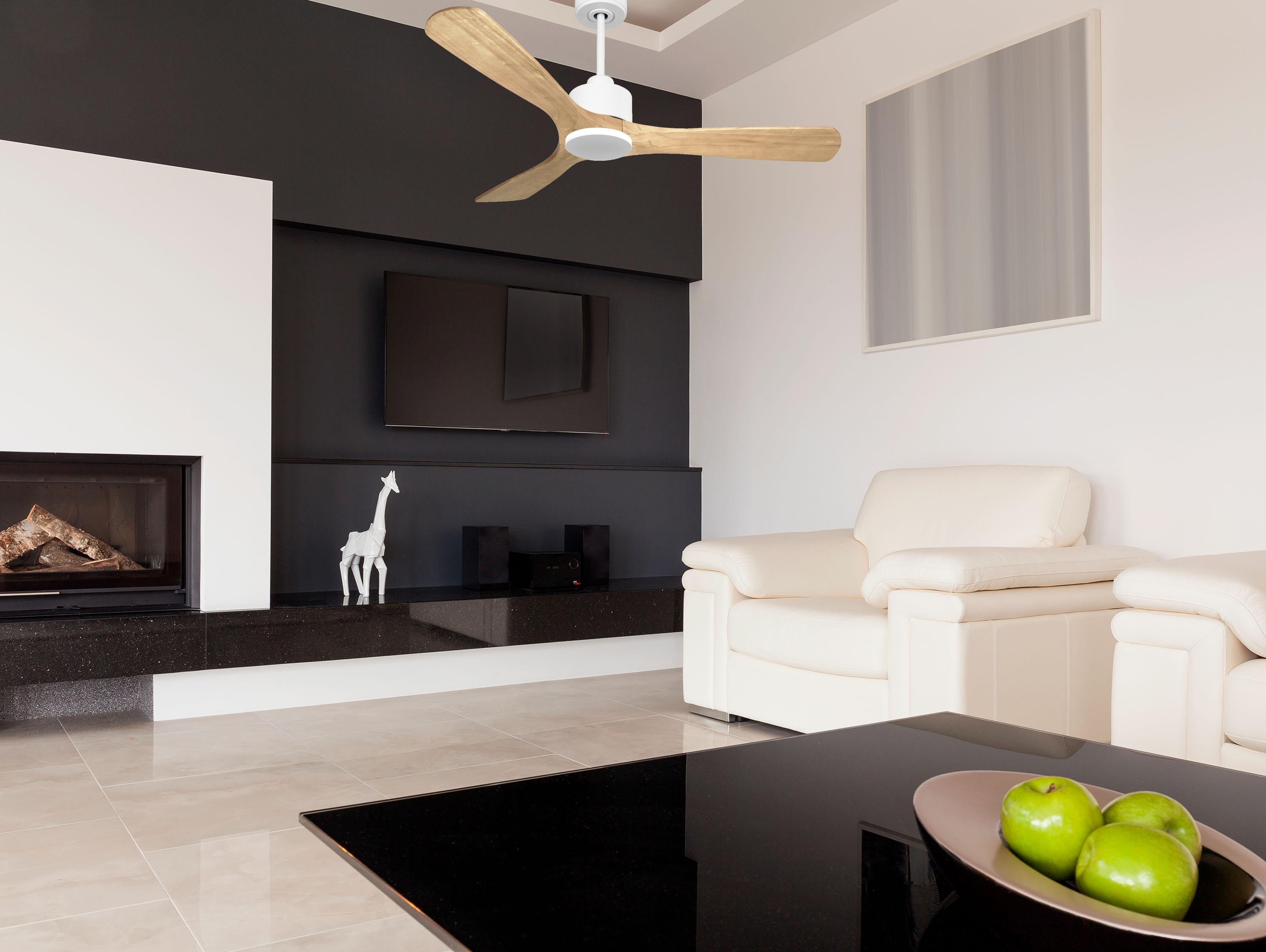 Ventilatore da soffitto Reversibile Termostato Wifi Motore CC Tetti inclinati Telecomando Hypersilence Memoria