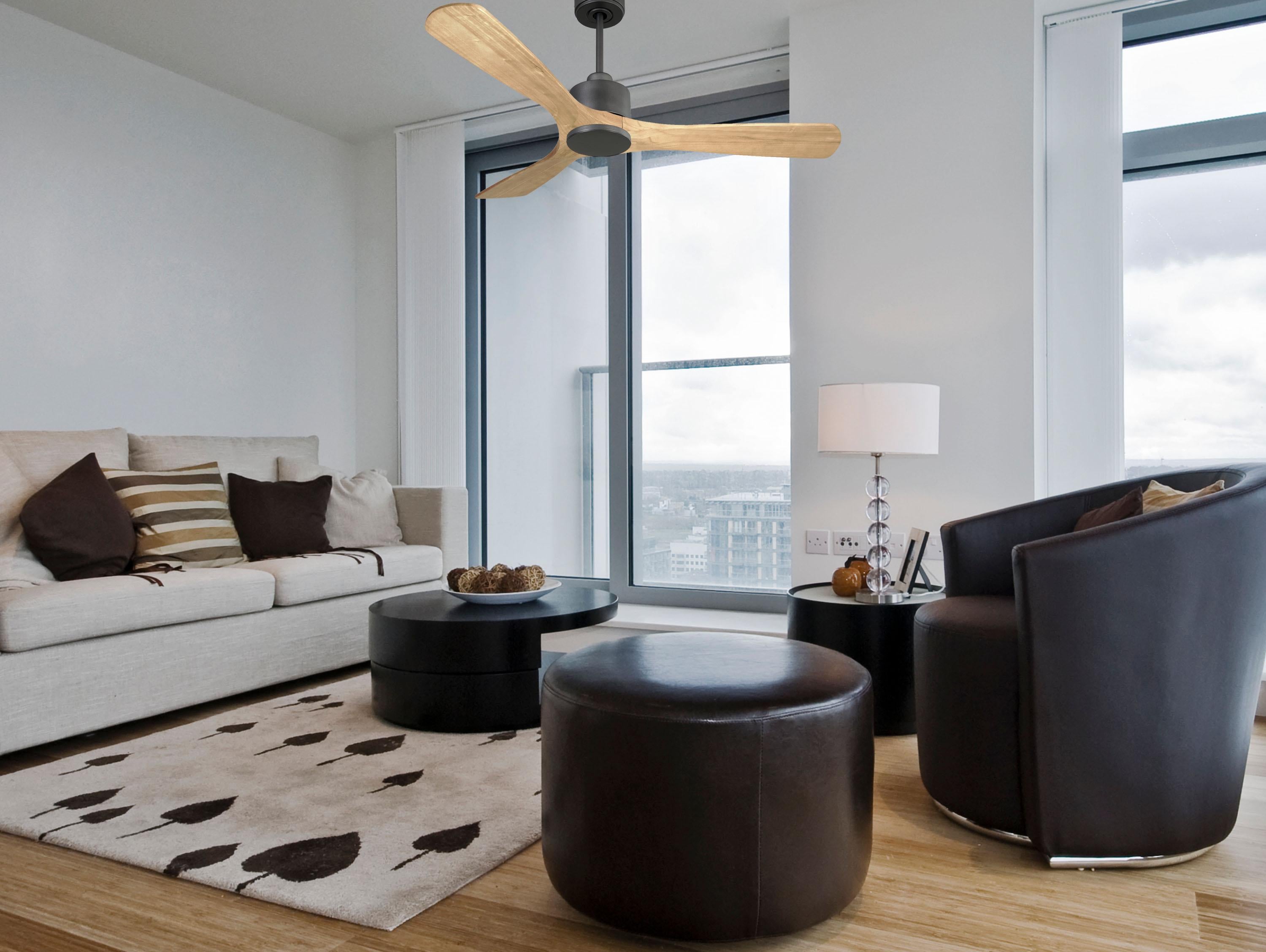 Ventilatore da soffitto Reversibile Termostato Wifi Motore CC Tetti inclinati Telecomando Hypersilence Memoria