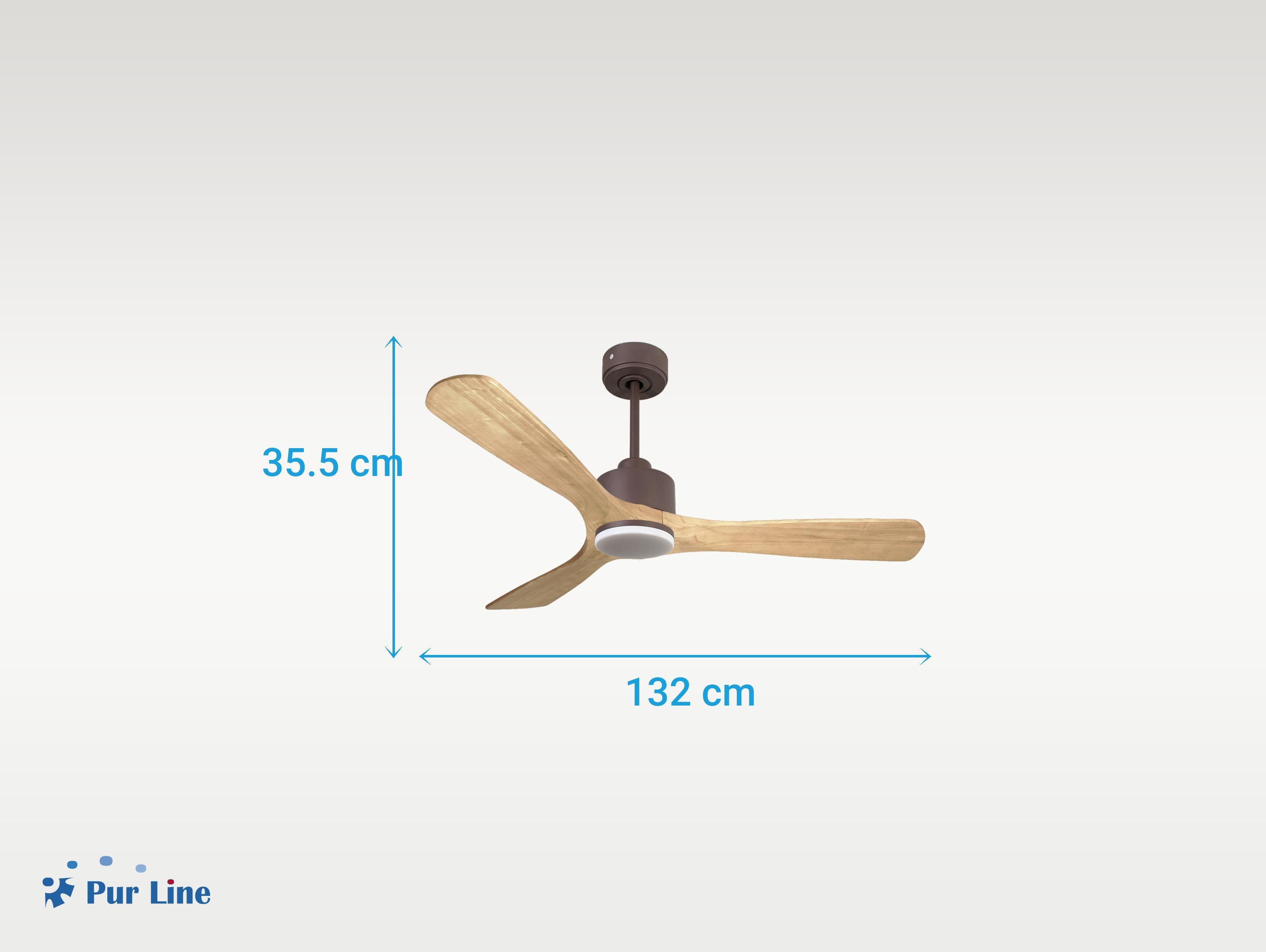 Ventilatore da soffitto Reversibile Termostato Dimmabile Wifi Motore CC Tetti inclinati Telecomando Luce a tre toni Hypersilence Memoria