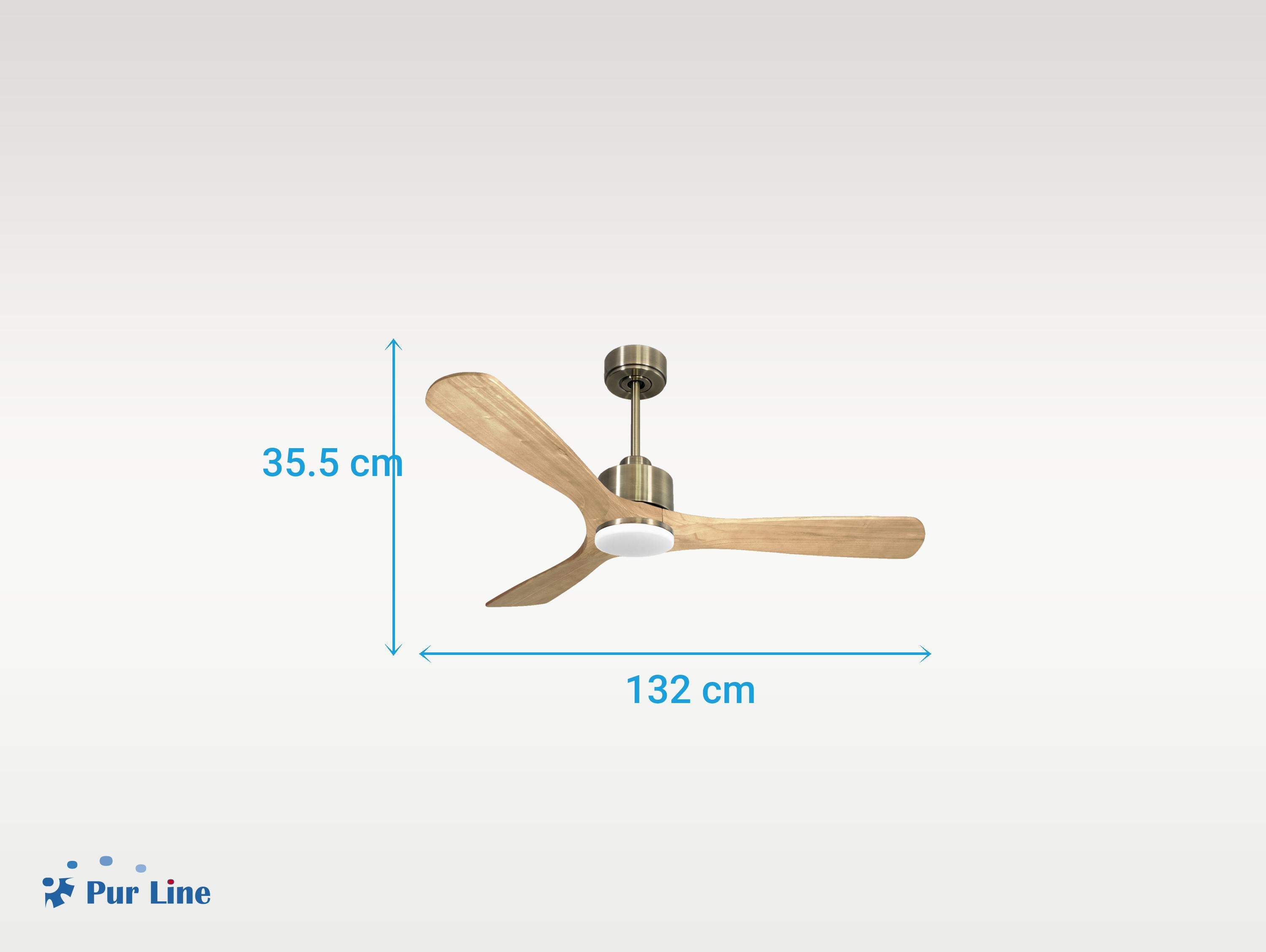 Ventilatore da soffitto Reversibile Termostato Dimmabile Wifi Motore CC Tetti inclinati Telecomando Luce a tre toni Hypersilence Memoria