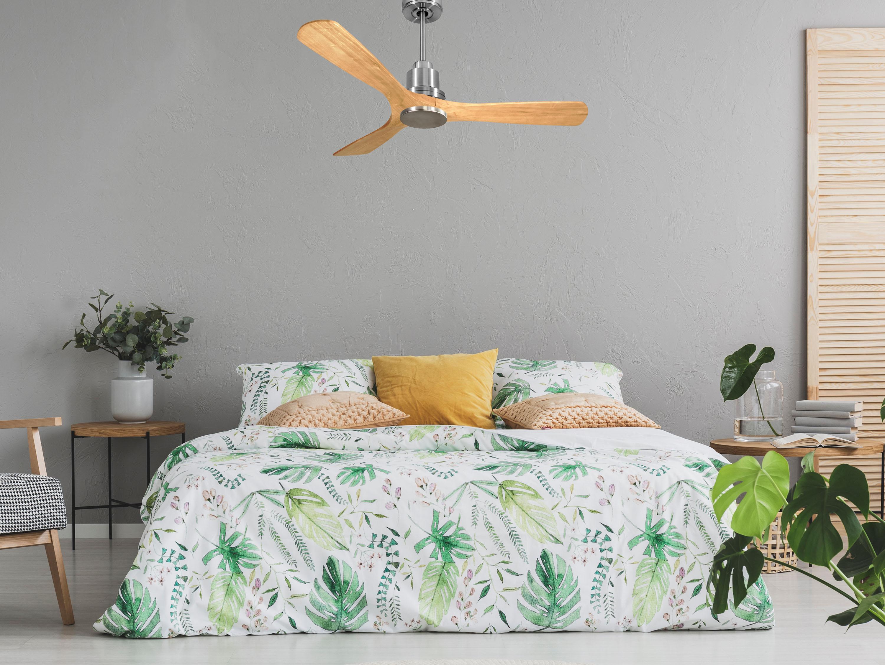 Ventilatore da soffitto Reversibile Termostato Wifi Motore CC Tetti inclinati Telecomando Hypersilence Memoria