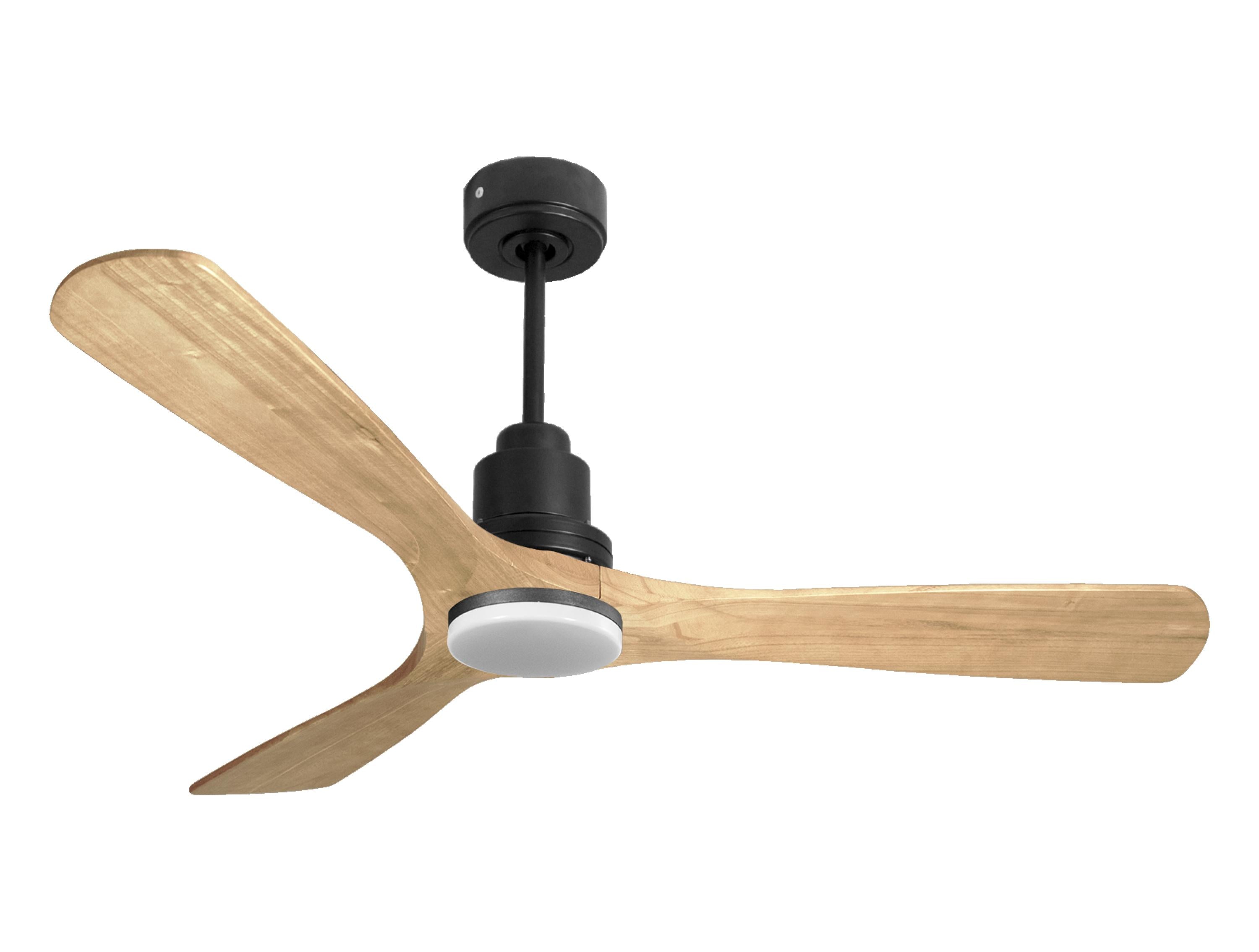 Ventilatore da soffitto Reversibile Termostato Dimmabile Wifi Motore CC Tetti inclinati Telecomando Luce a tre toni Hypersilence Memoria