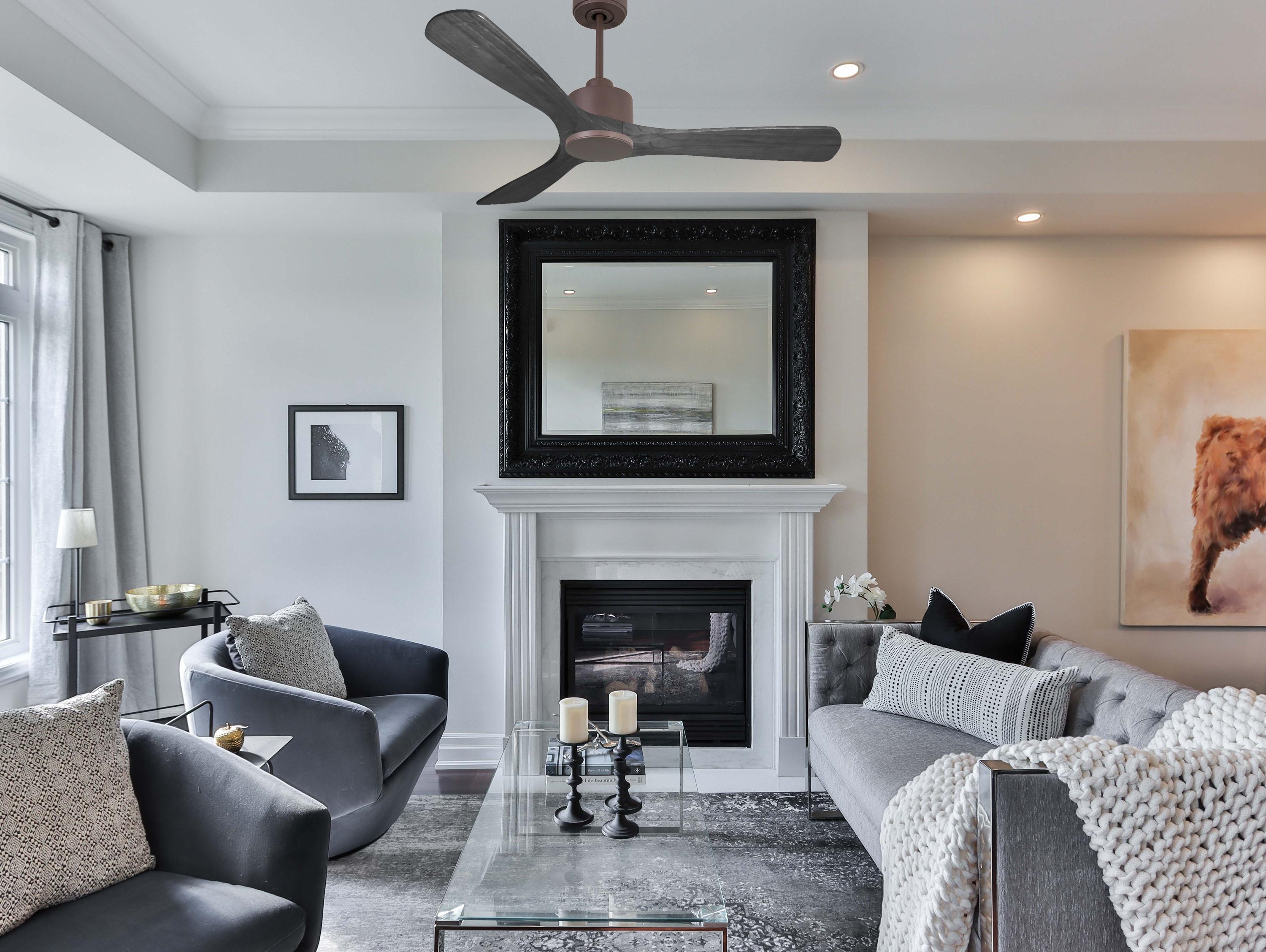 Ventilatore da soffitto Reversibile Termostato Wifi Motore CC Tetti inclinati Telecomando Hypersilence Memoria