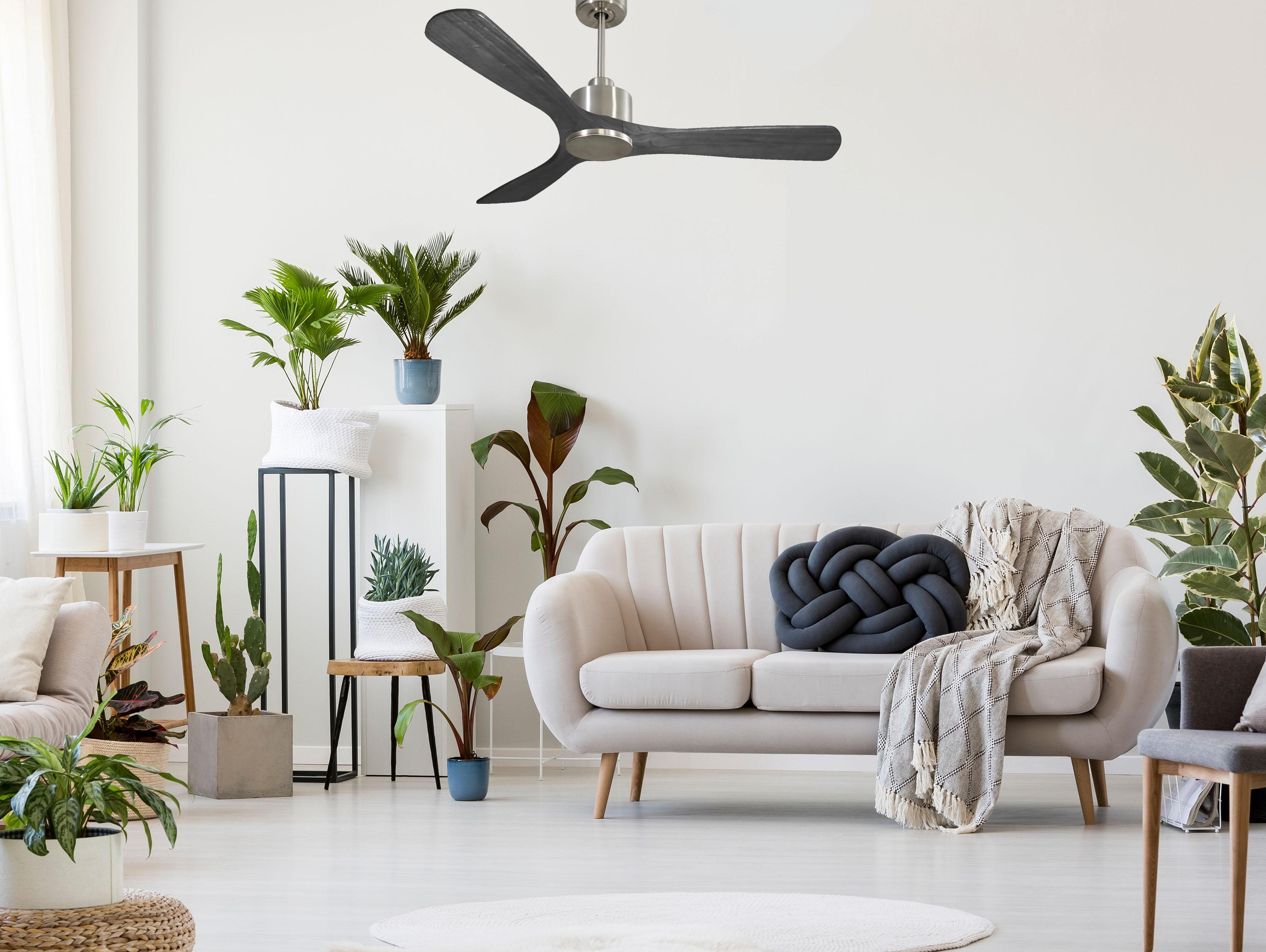 Ventilatore da soffitto Reversibile Termostato Wifi Motore CC Tetti inclinati Telecomando Hypersilence Memoria