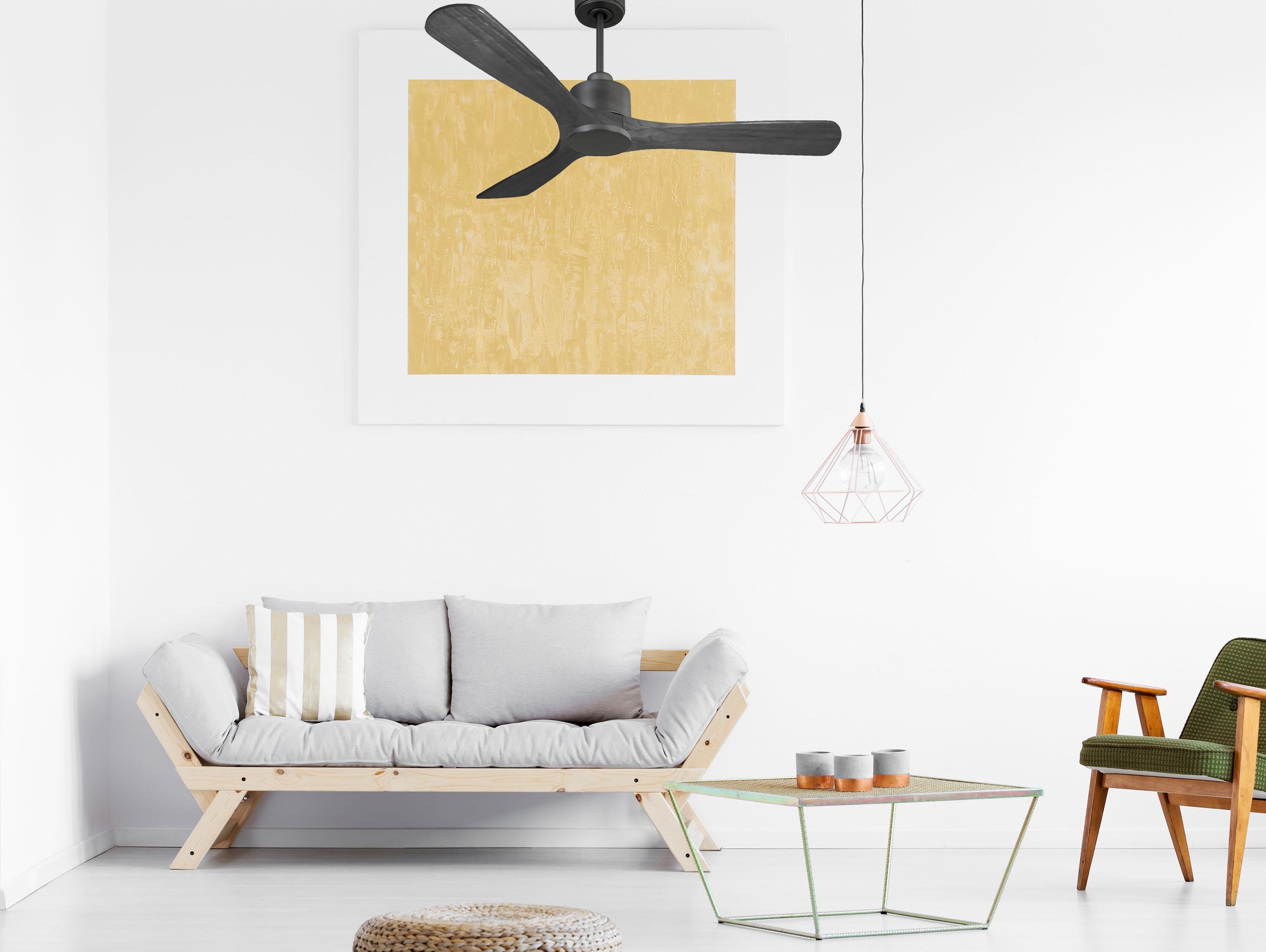 Ventilatore da soffitto Reversibile Termostato Wifi Motore CC Tetti inclinati Telecomando Hypersilence Memoria