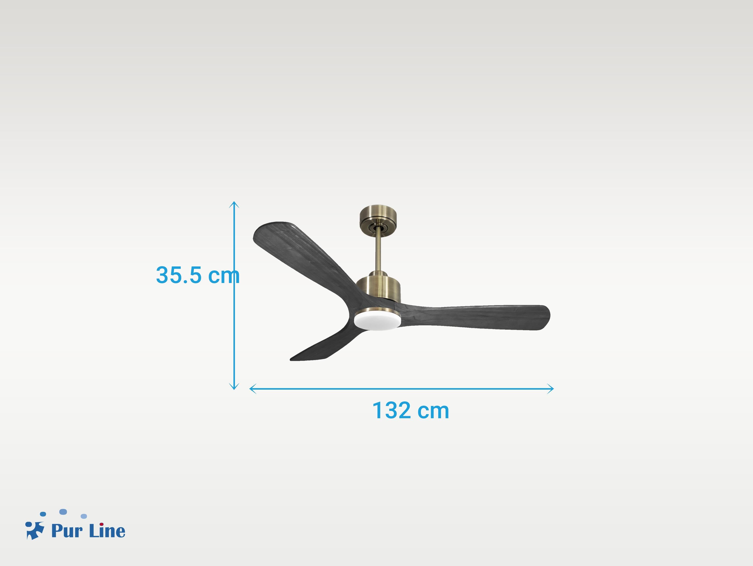 Ventilatore da soffitto Reversibile Termostato Dimmabile Wifi Motore CC Tetti inclinati Telecomando Luce a tre toni Hypersilence Memoria