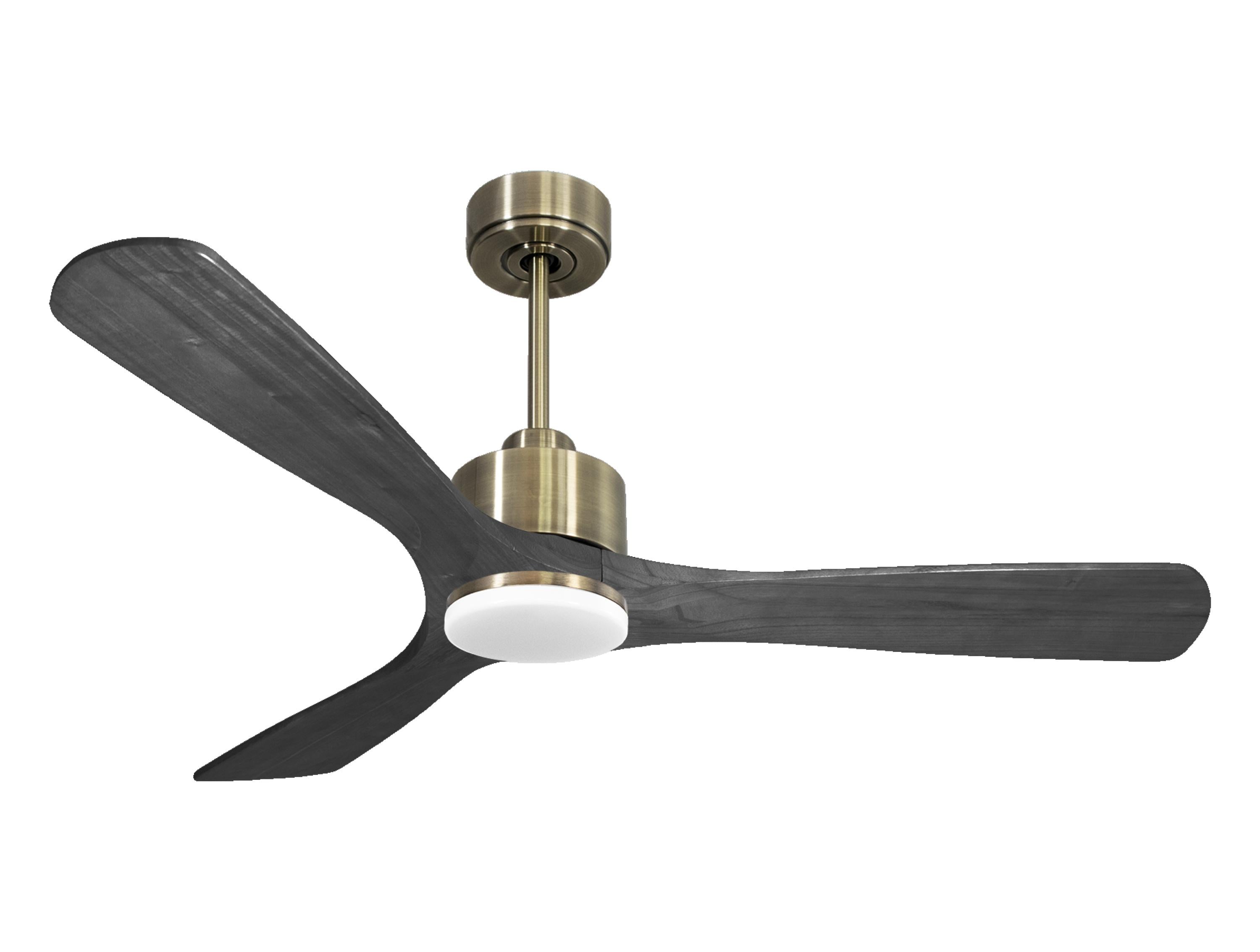 Ventilatore da soffitto Reversibile Termostato Dimmabile Wifi Motore CC Tetti inclinati Telecomando Luce a tre toni Hypersilence Memoria