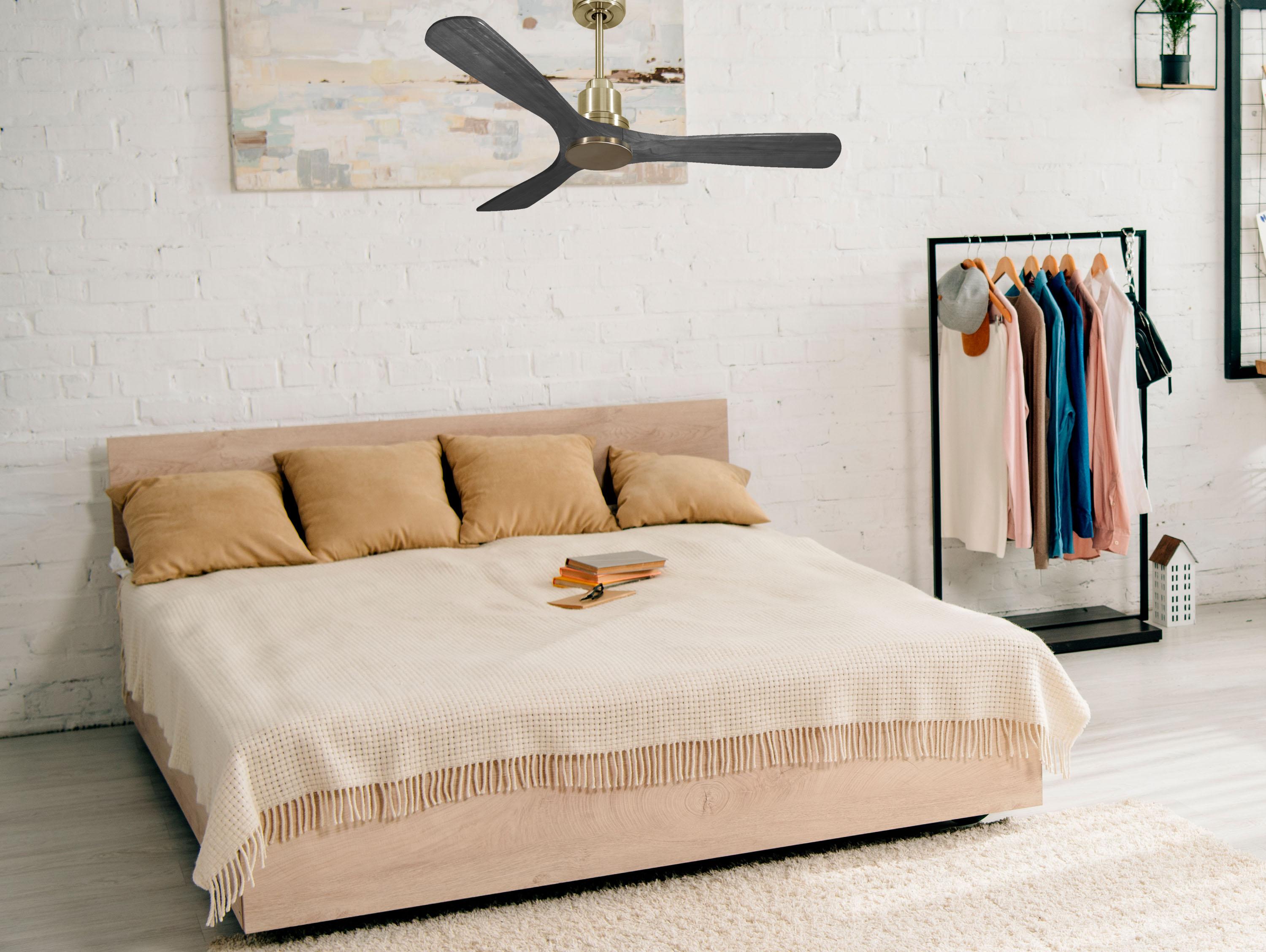 Ventilatore da soffitto Reversibile Termostato Wifi Motore CC Tetti inclinati Telecomando Hypersilence Memoria