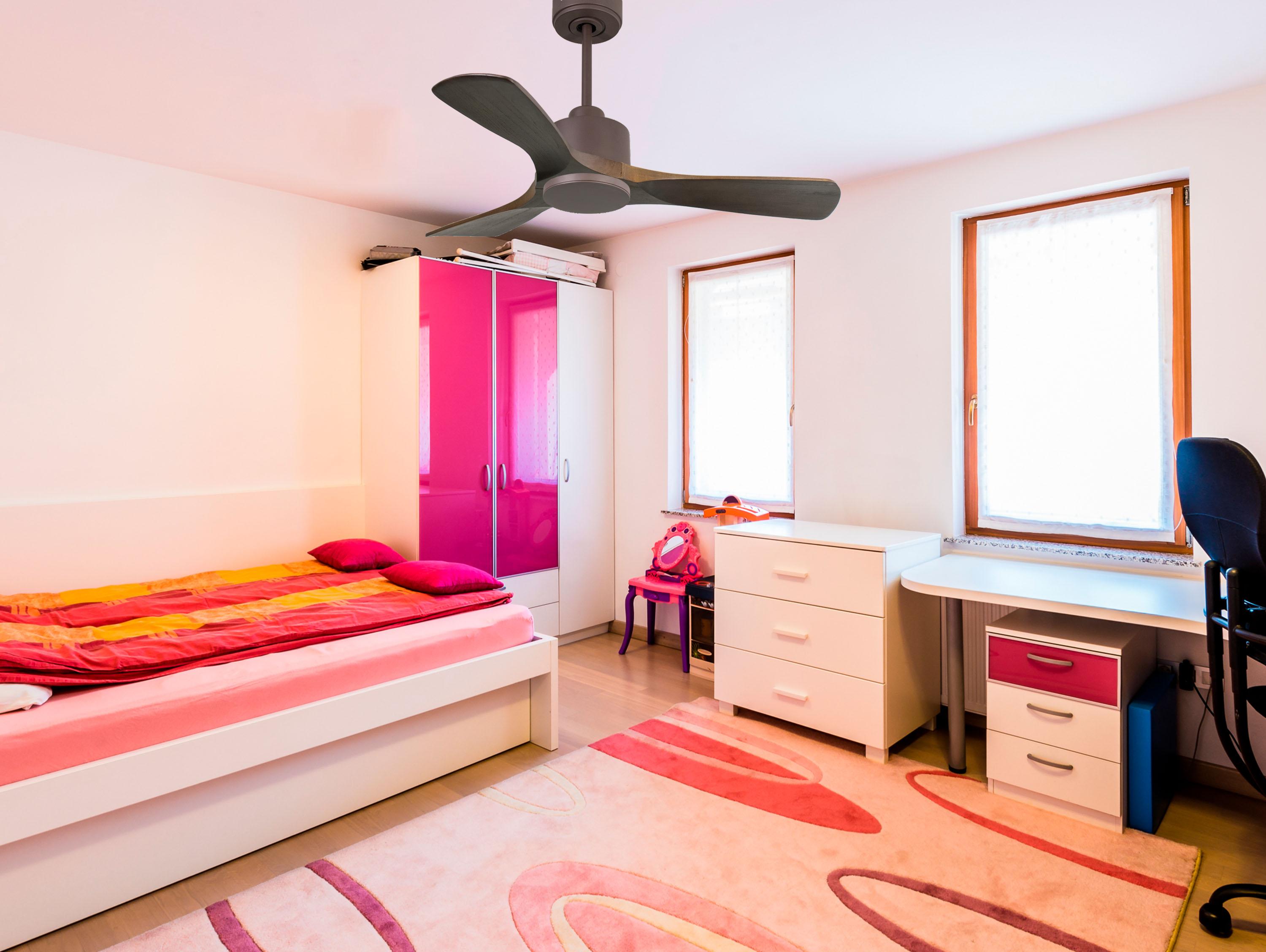 Ventilatore da soffitto Reversibile Termostato Wifi Motore CC Tetti inclinati Telecomando Hypersilence Memoria