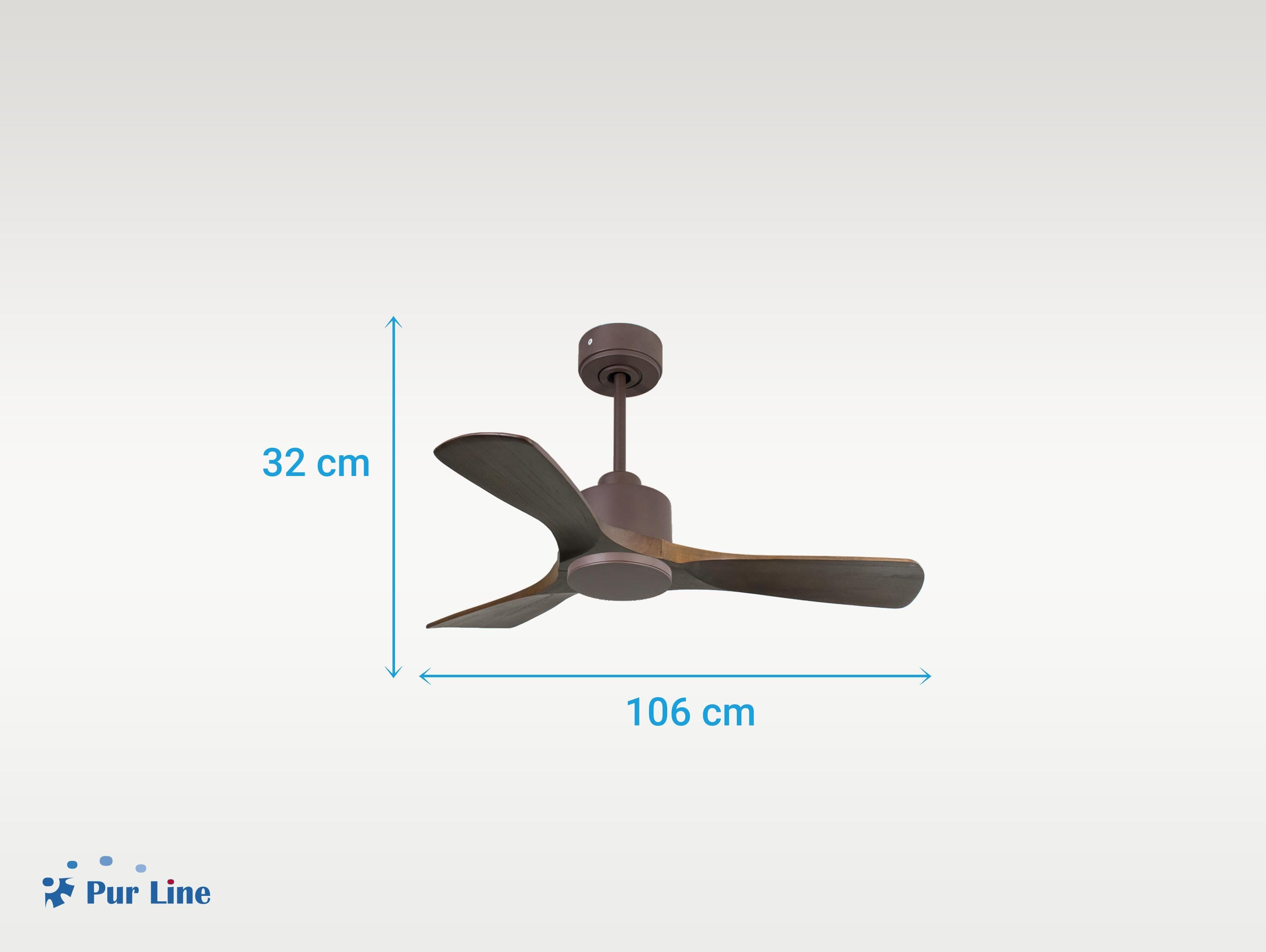 Ventilatore da soffitto Reversibile Termostato Wifi Motore CC Tetti inclinati Telecomando Hypersilence Memoria