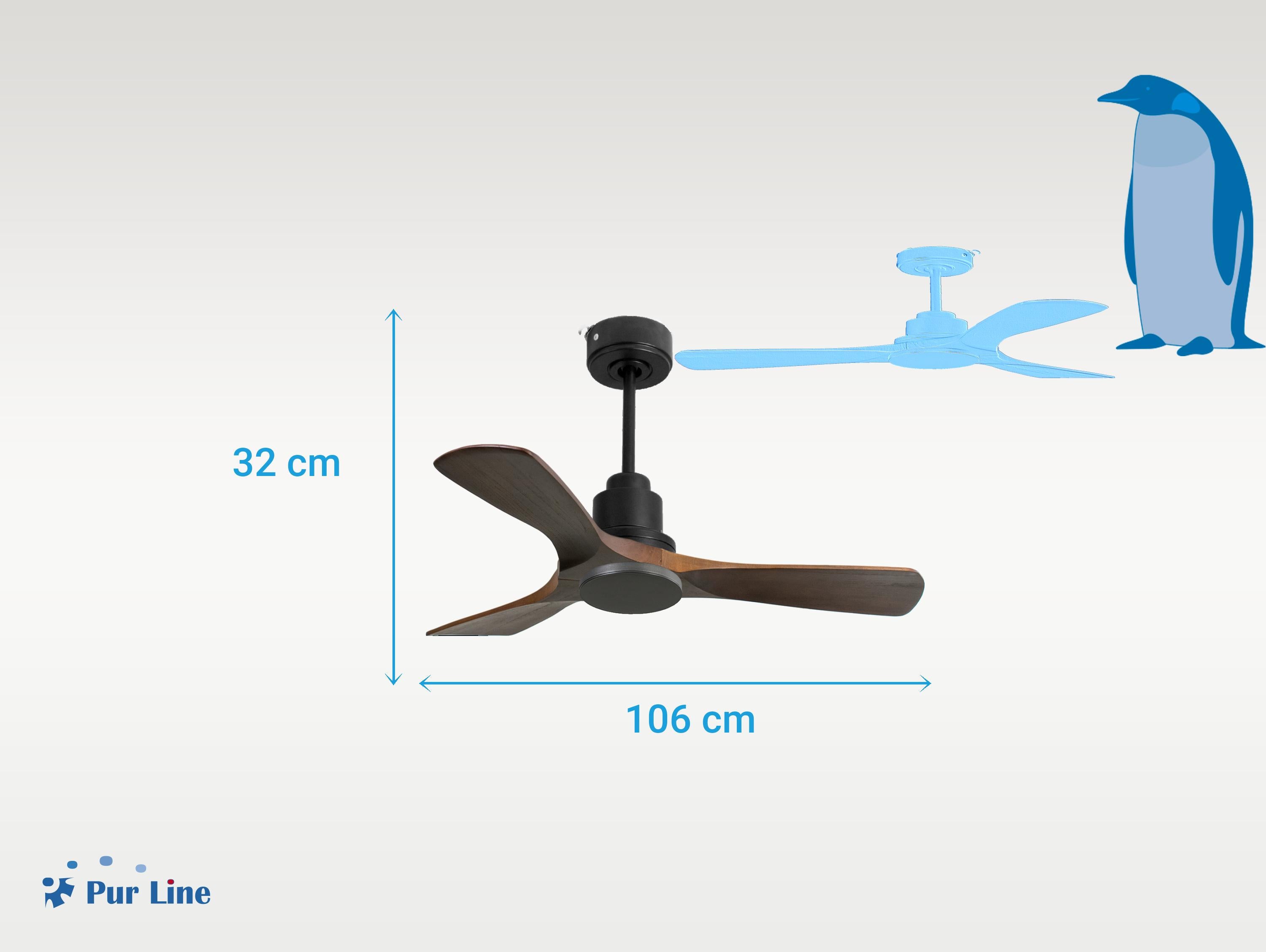 Ventilatore da soffitto Reversibile Termostato Wifi Motore CC Tetti inclinati Telecomando Hypersilence Memoria Shopify Vendible (AUTOMATICO)